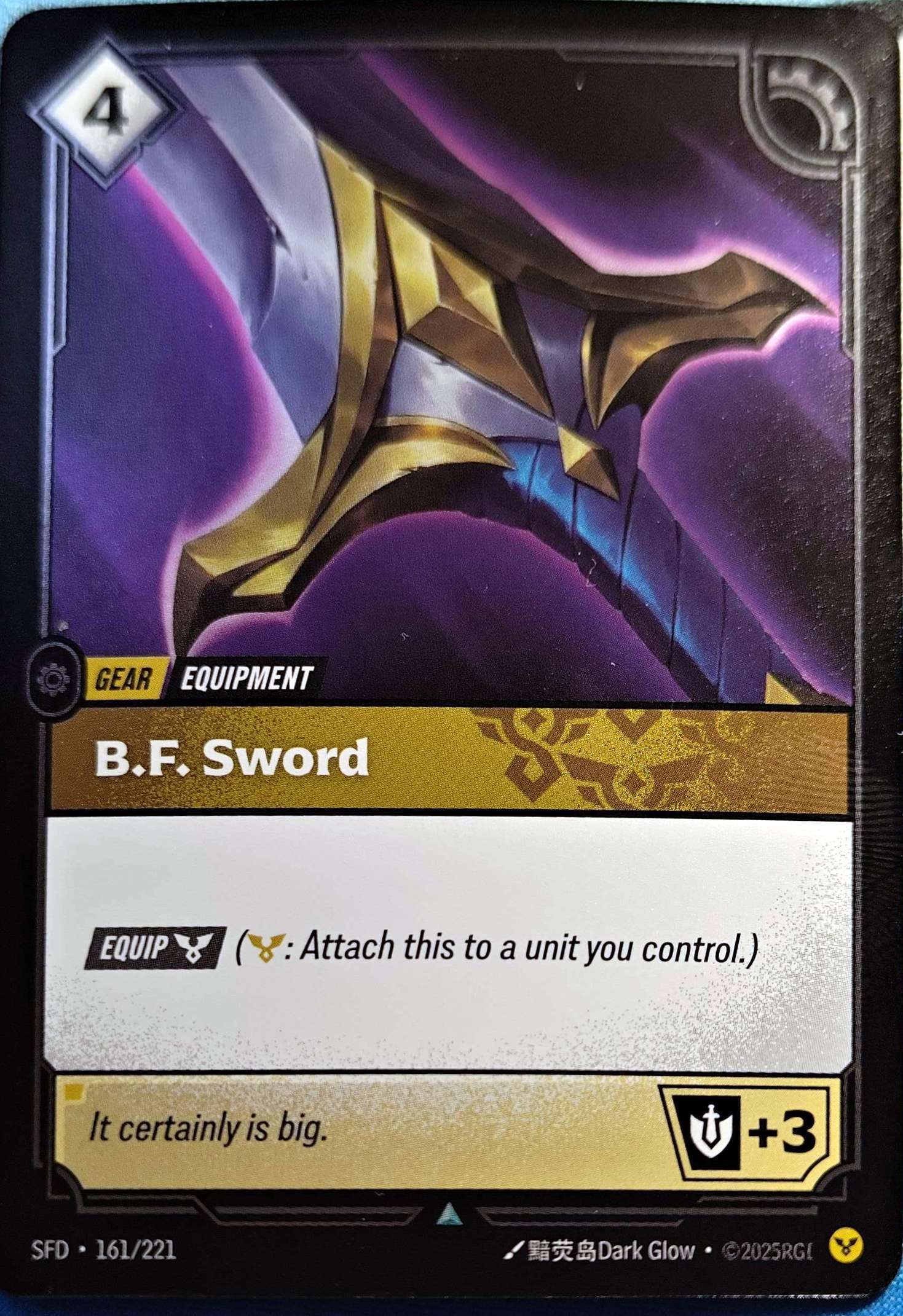 B.F. Sword 161/221 Foil Riftbound TCG Spiritforged NM League of Legends