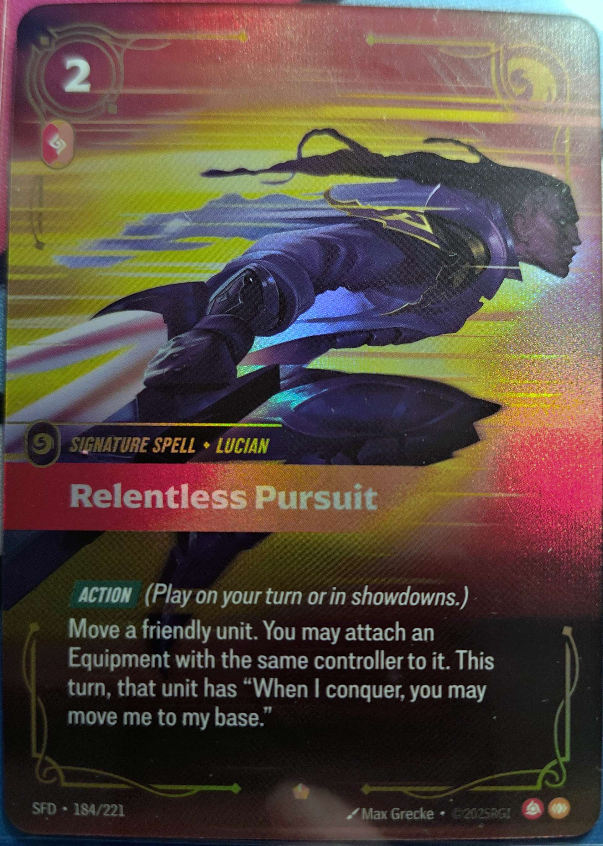 Relentless Pursuit 184/221 Riftbound TCG Spiritforged NM League of Legends