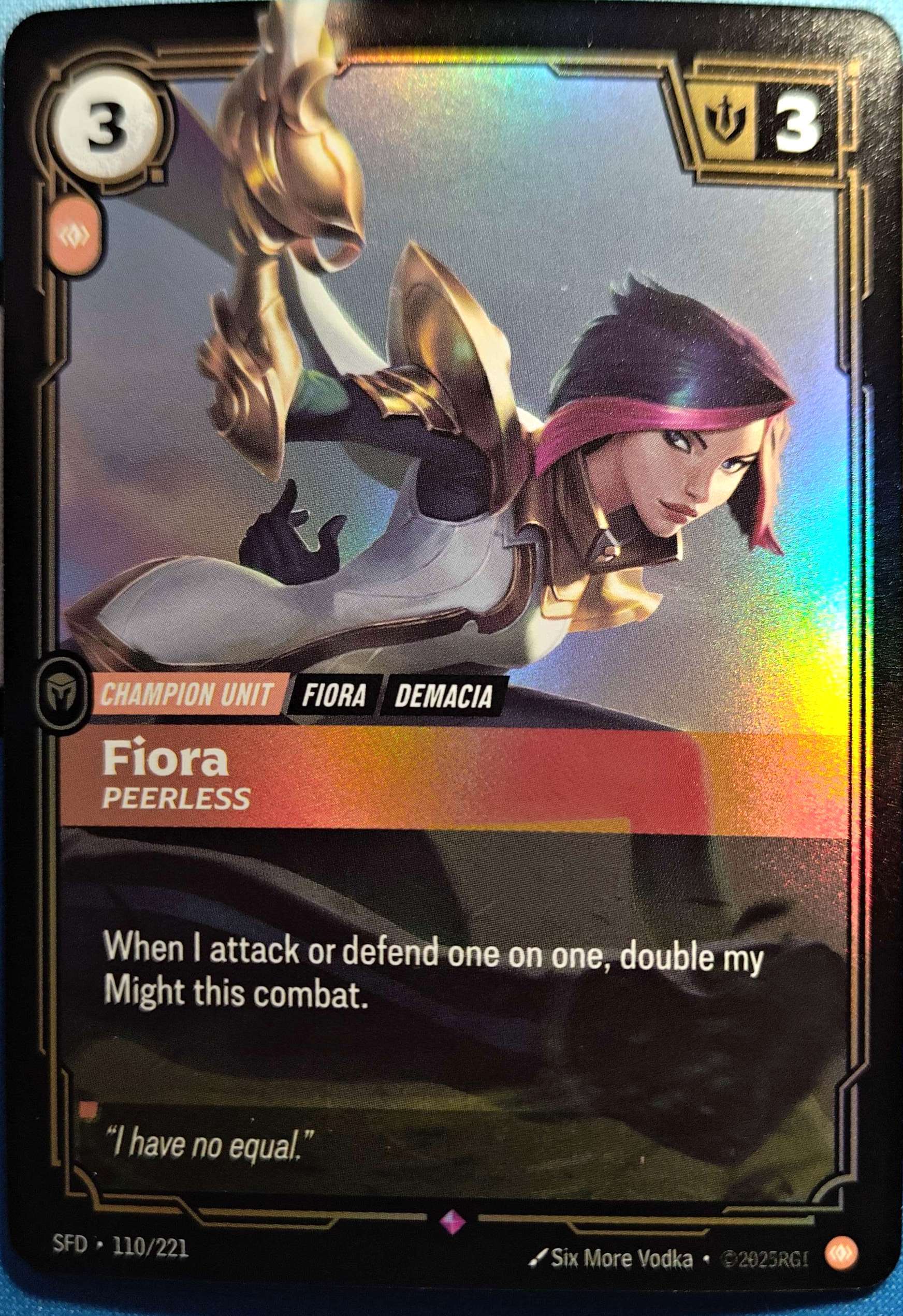 Fiora Peerless 110/221 Riftbound TCG Spiritforged NM League of Legends