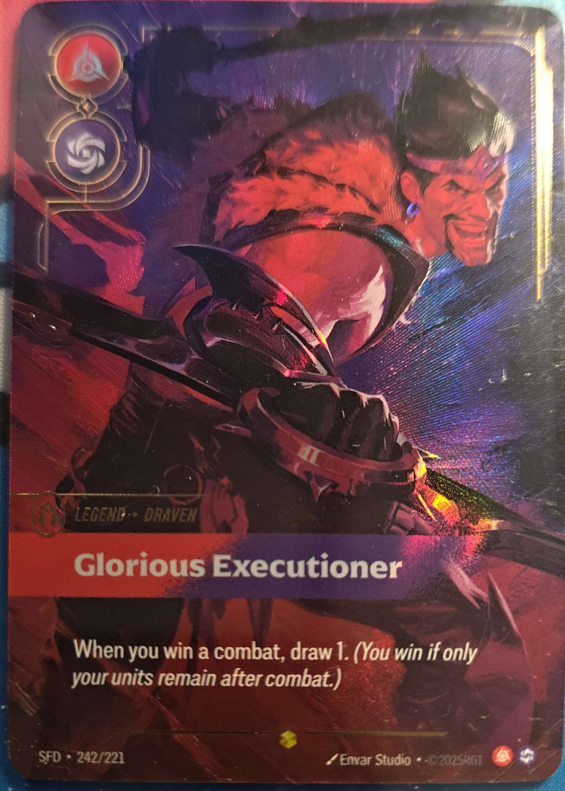 Draven  Glorious Executioner Overnumbered 242/221 Riftbound TCG Spiritforged 