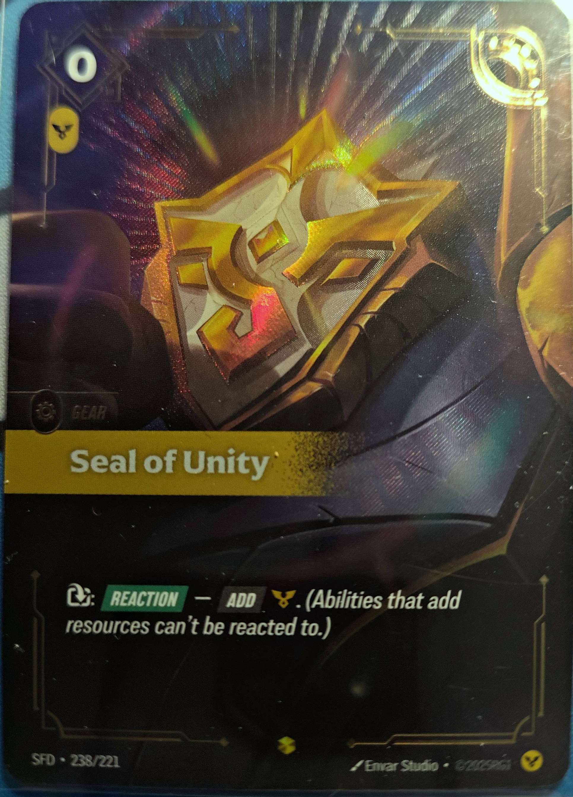 Seal of Unity Overnumbered 238/221 Riftbound TCG Spiritforged NM 