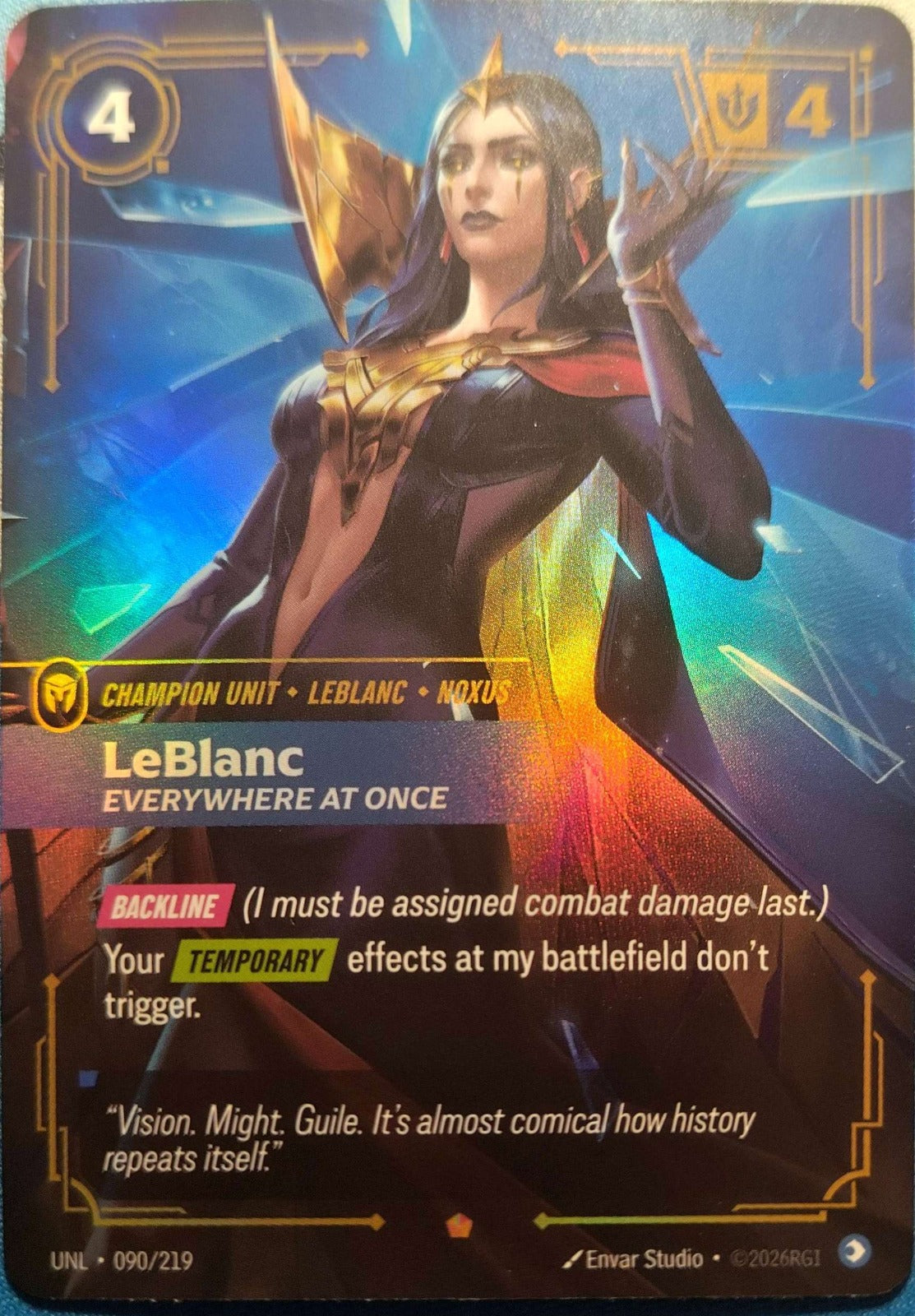 LeBlanc  Everywhere At Once 090/219 Riftbound TCG Unleashed NM League of Legends