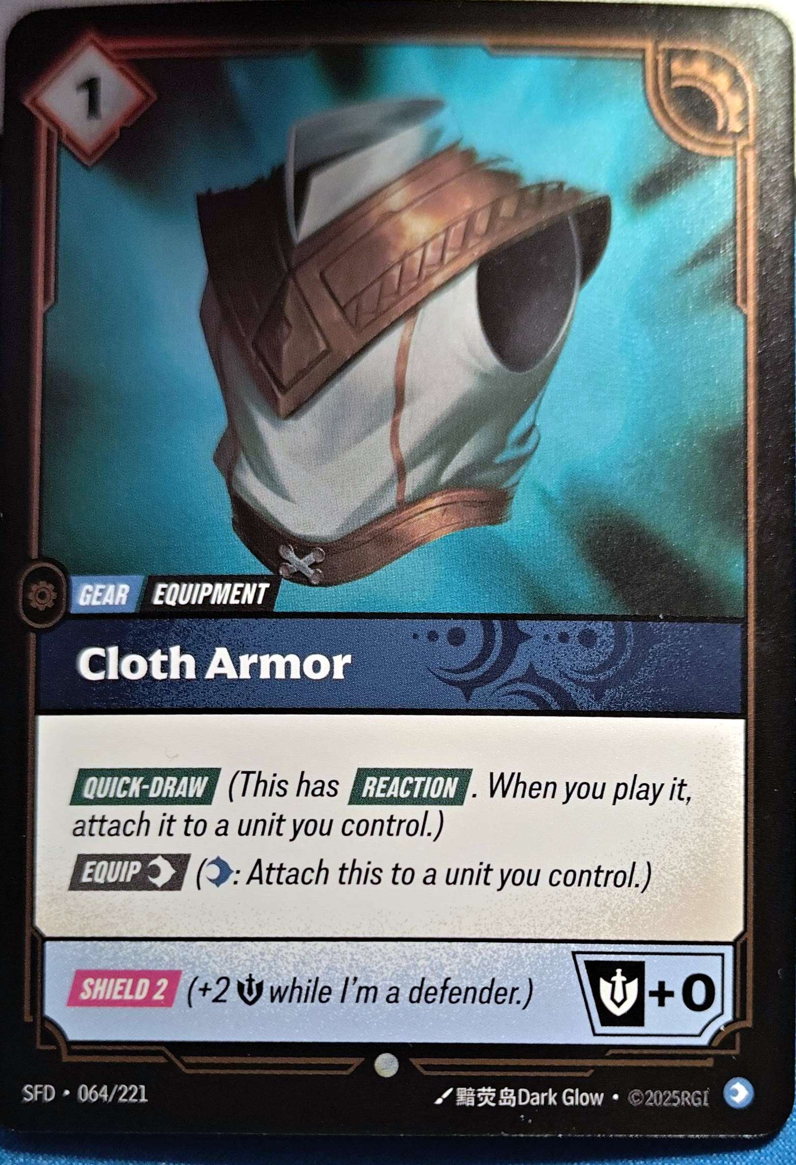 Cloth Armor 064/221 Riftbound TCG Spiritforged NM League of Legends