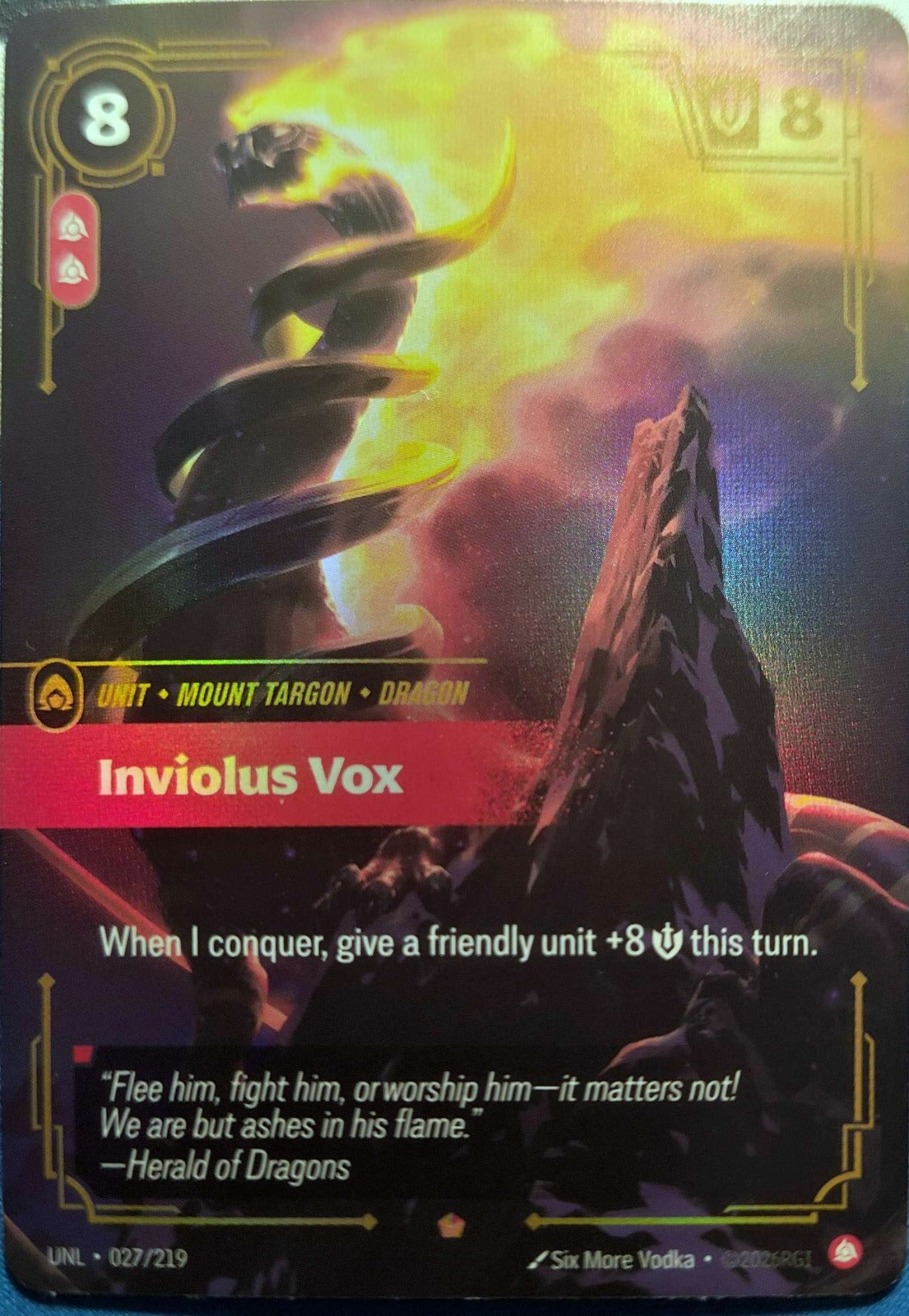 Inviolus Vox 027/219 Riftbound TCG Unleashed NM League of Legends