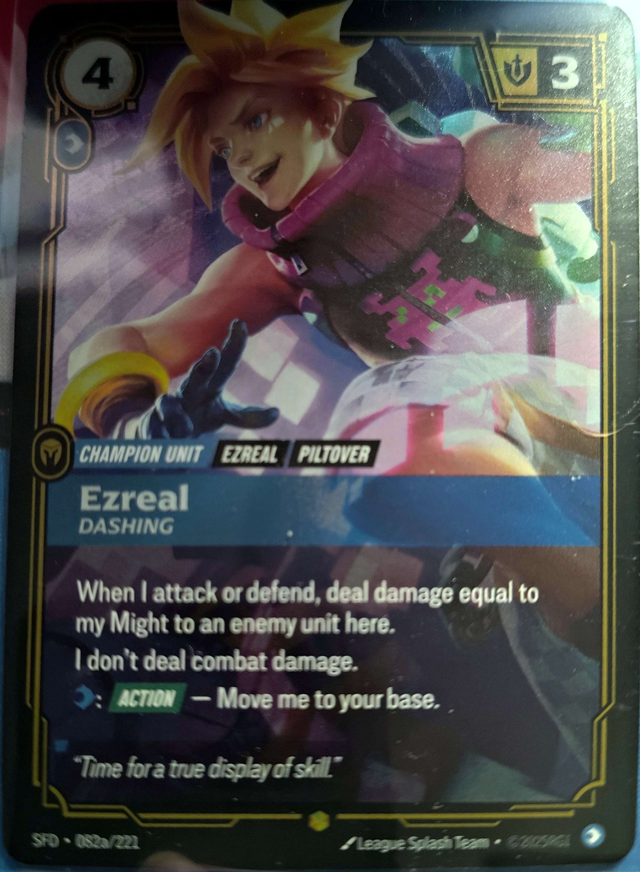 Ezreal Dashing Alt Art 082a/221 Riftbound TCG Spiritforged NM League of Legends