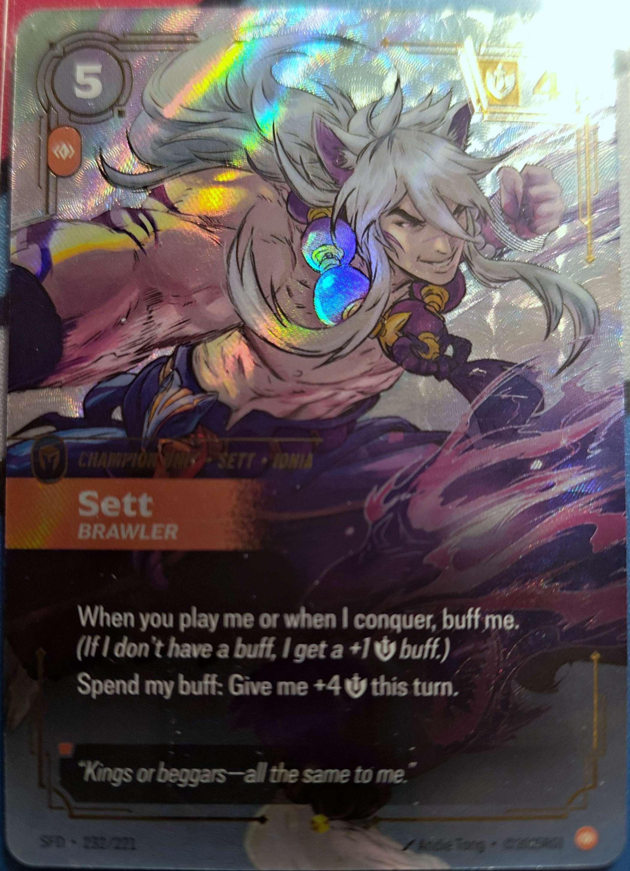 Sett Brawler Overnumbered 232/221 Riftbound TCG Spiritforged NM League