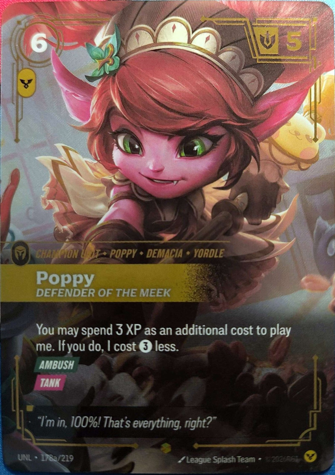 Poppy - Defender of the Meek AltArt 178a/219 Riftbound TCG Unleashed NM