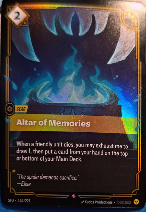 Altar of Memories 169/221 Riftbound TCG Spiritforged NM League of Legends
