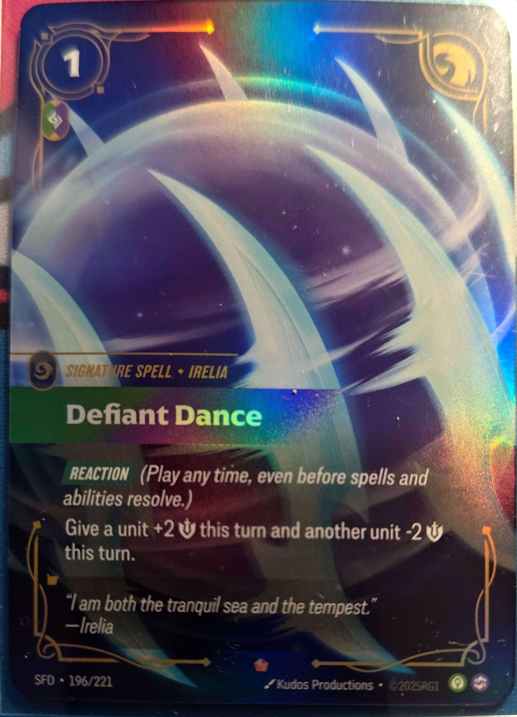 Defiant Dance 196/221 Riftbound TCG Spiritforged NM League of Legends