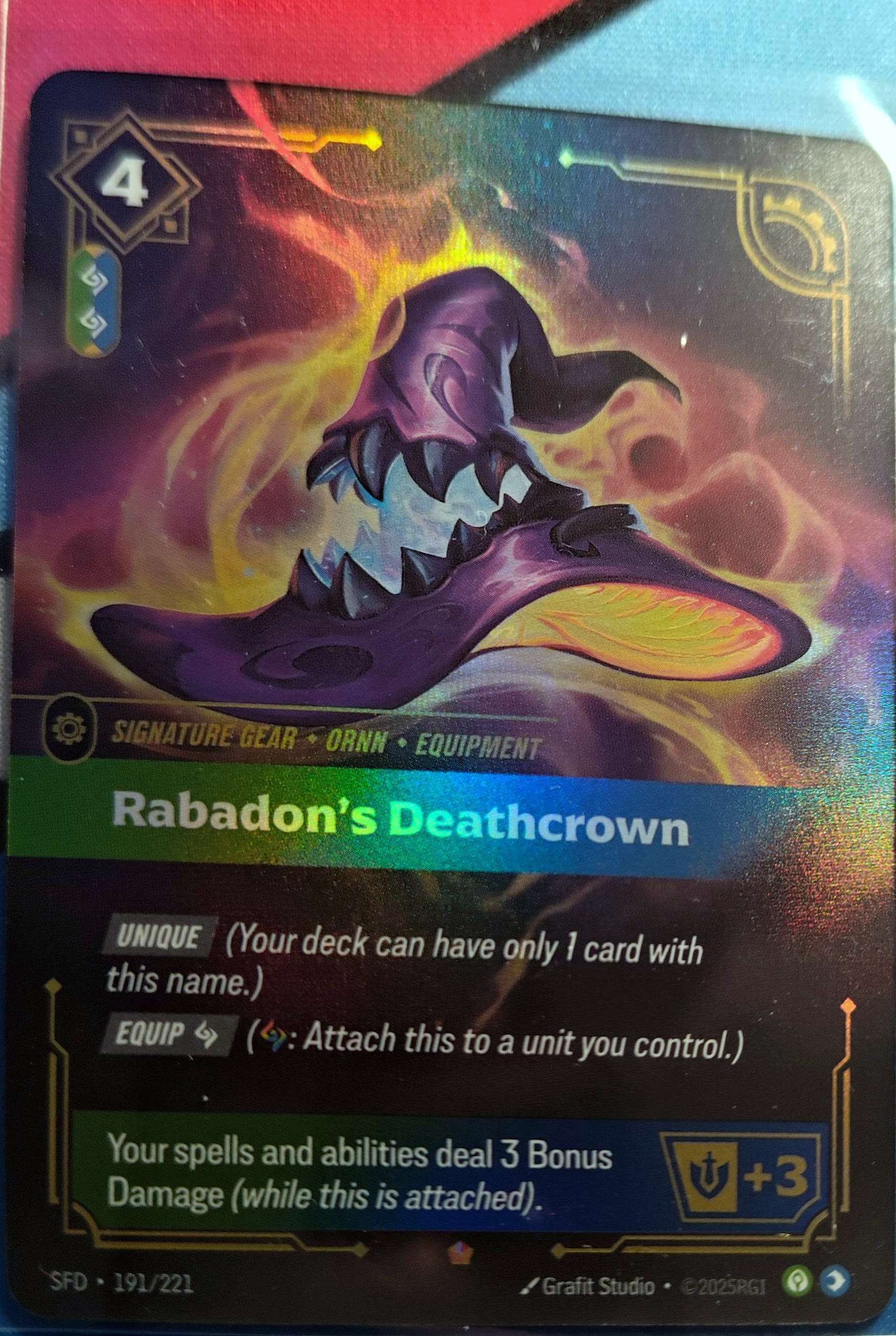 Rabadon's Deathcrown 191/221 Riftbound TCG Spiritforged NM League of Legends
