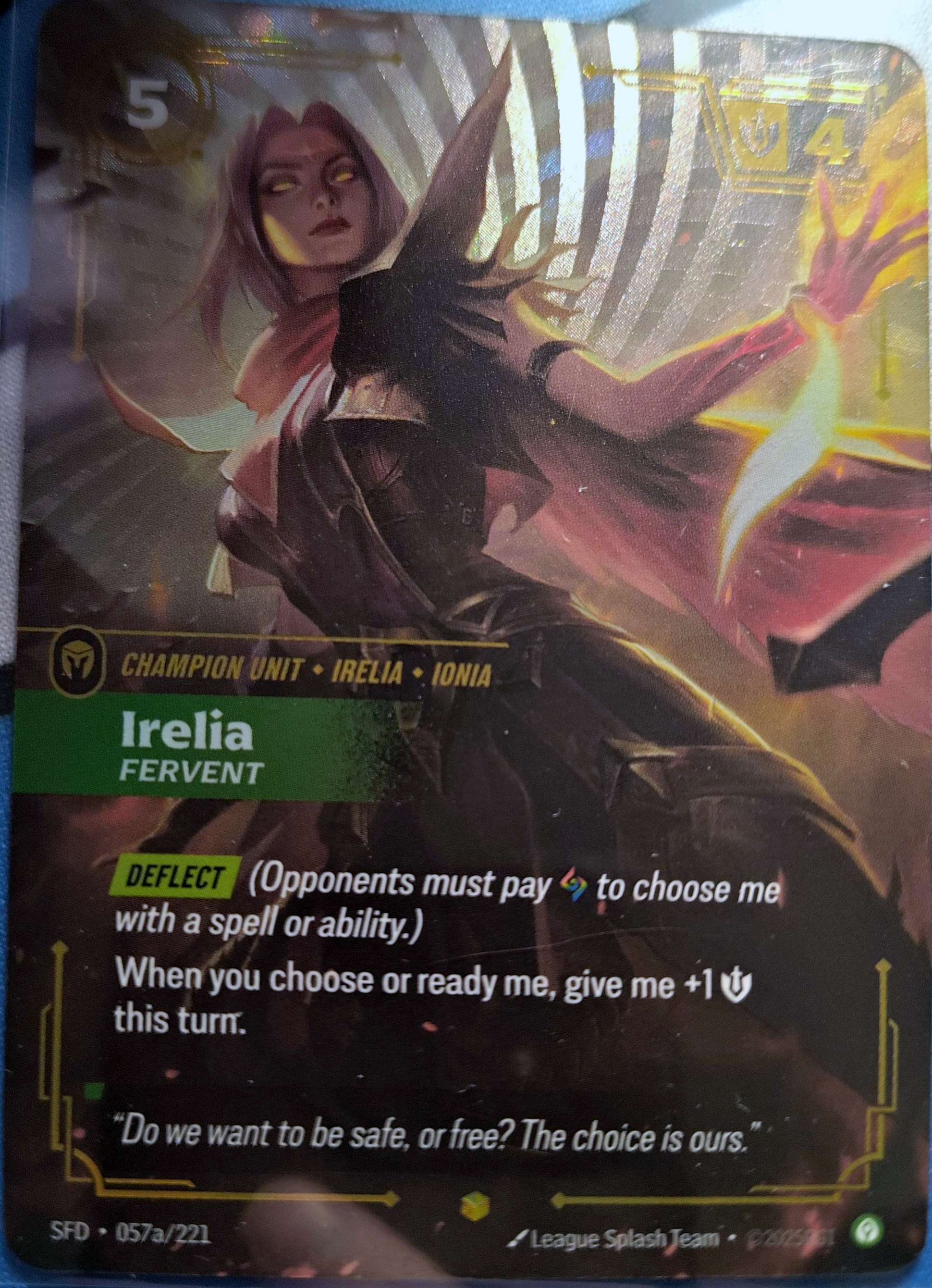 Irelia Fervent Alt Art 057a/221 Riftbound TCG Spiritforged NM League of Legends