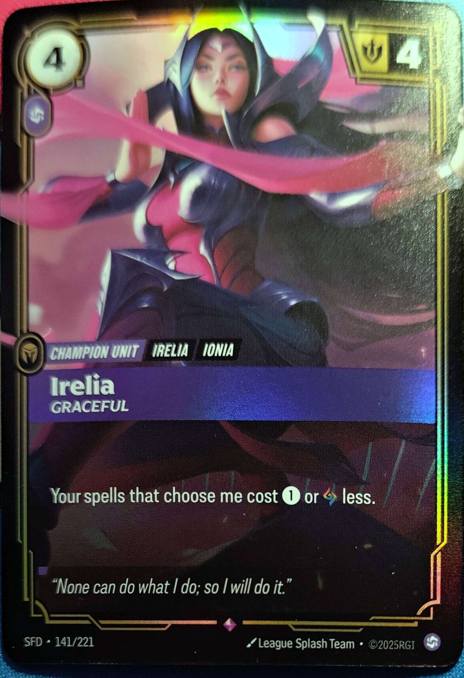 Irelia - Graceful 141/221 Riftbound TCG Spiritforged NM League of Legends