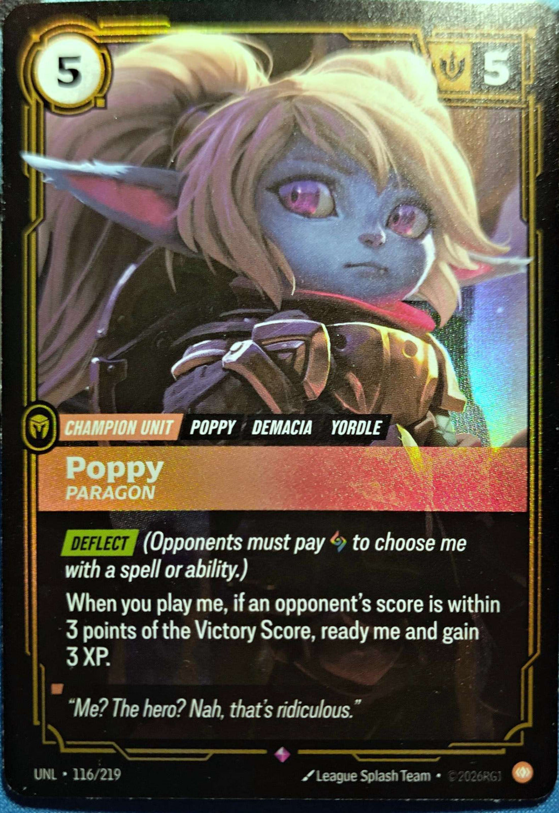 Poppy Paragon 116/219 Riftbound TCG Unleashed NM League of Legends