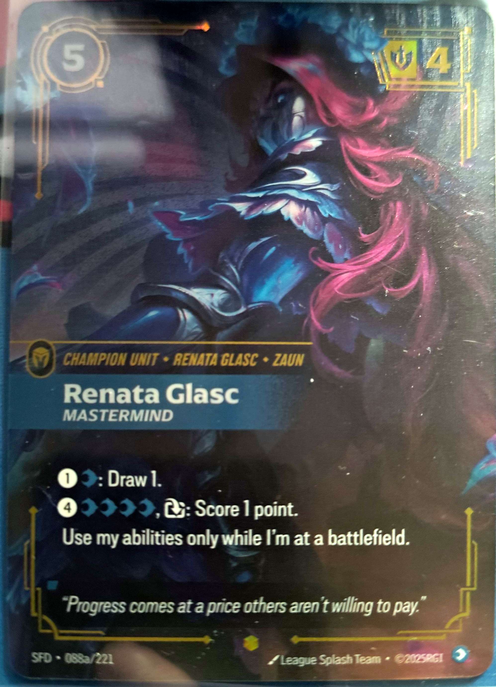 Renata Glasc Mastermind Alt Art 088a/221 Riftbound TCG Spiritforged League 