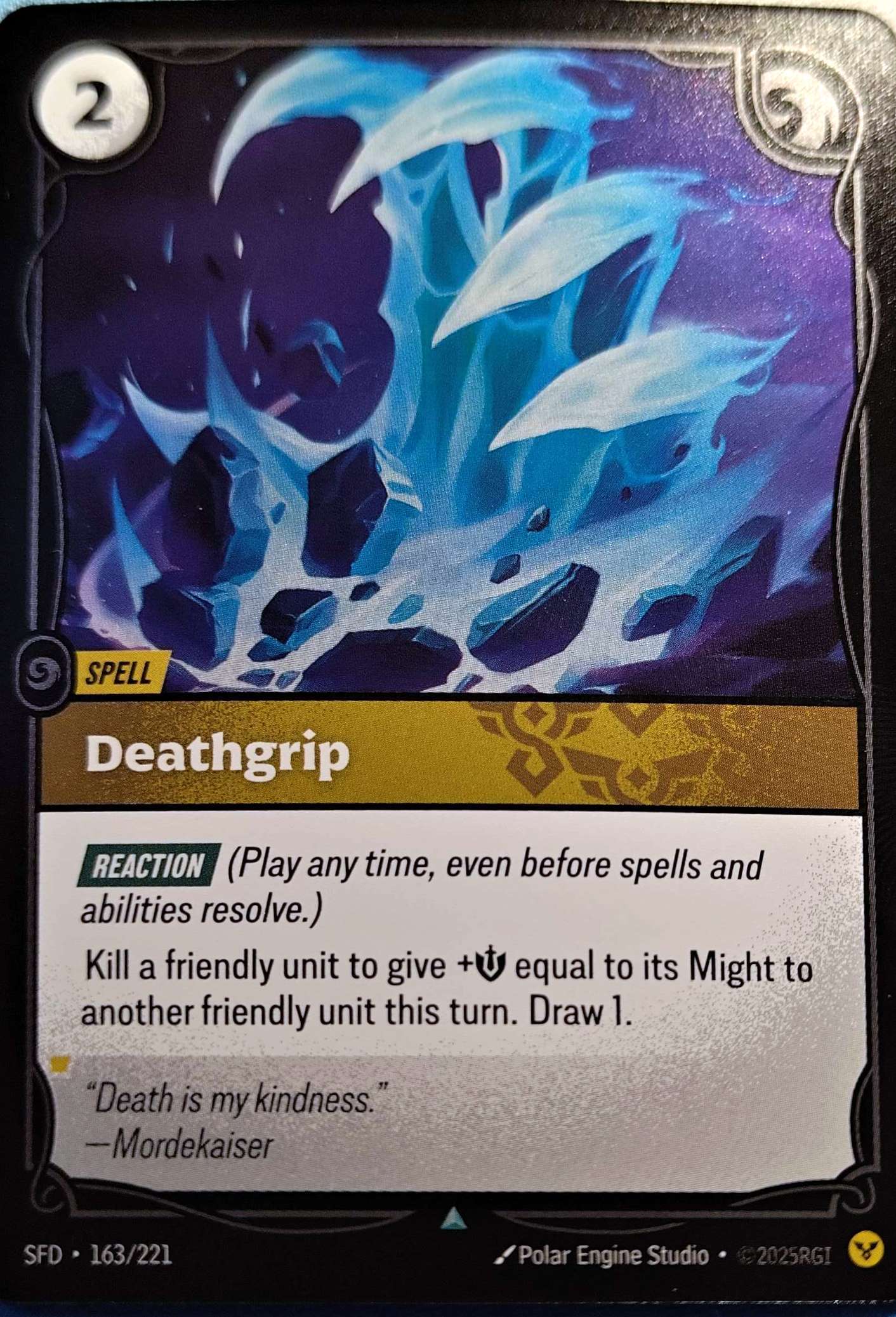 Deathgrip 163/221 Foil Riftbound TCG Spiritforged NM League of Legends