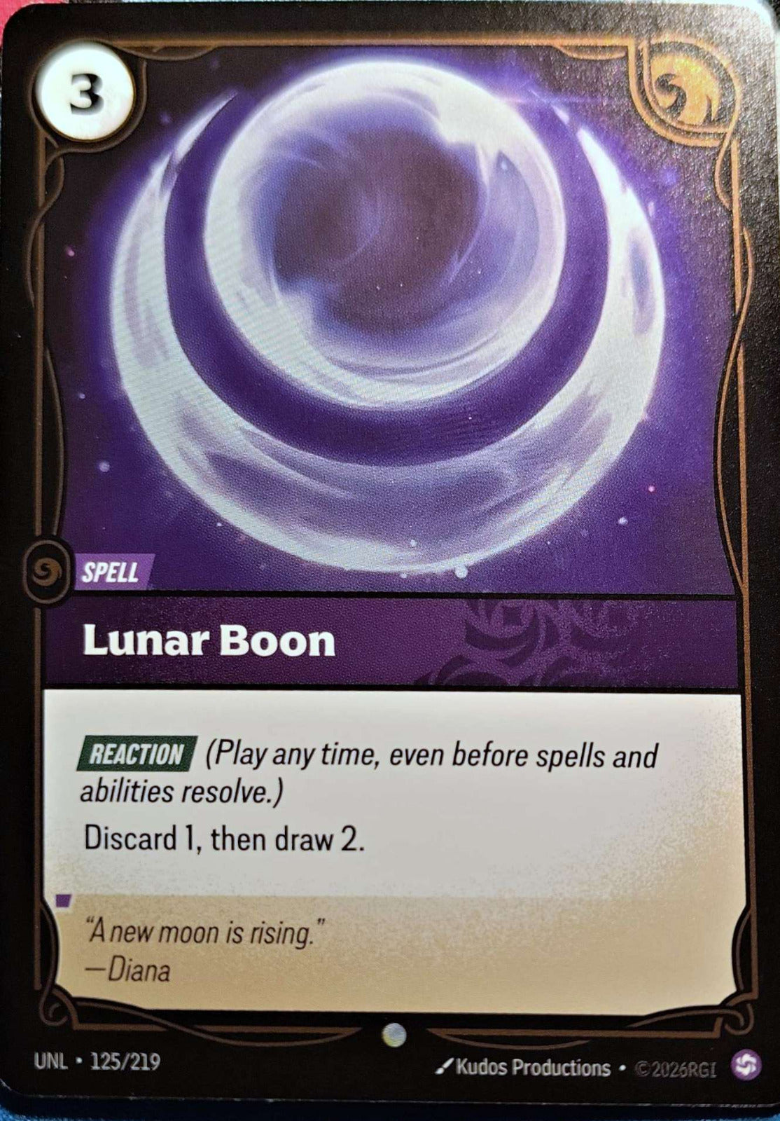 Lunar Boon 125/219 Riftbound TCG Unleashed NM League of Legends
