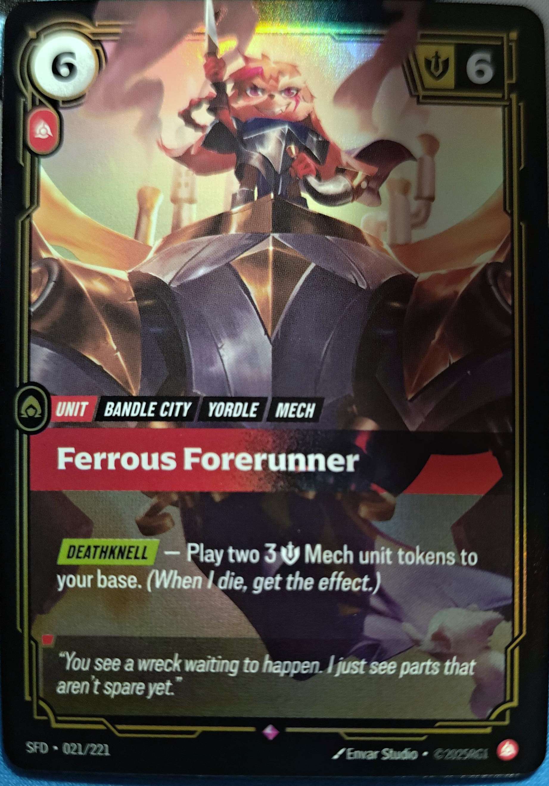 Ferrous Forerunner 021/221 Riftbound TCG Spiritforged NM League of Legends