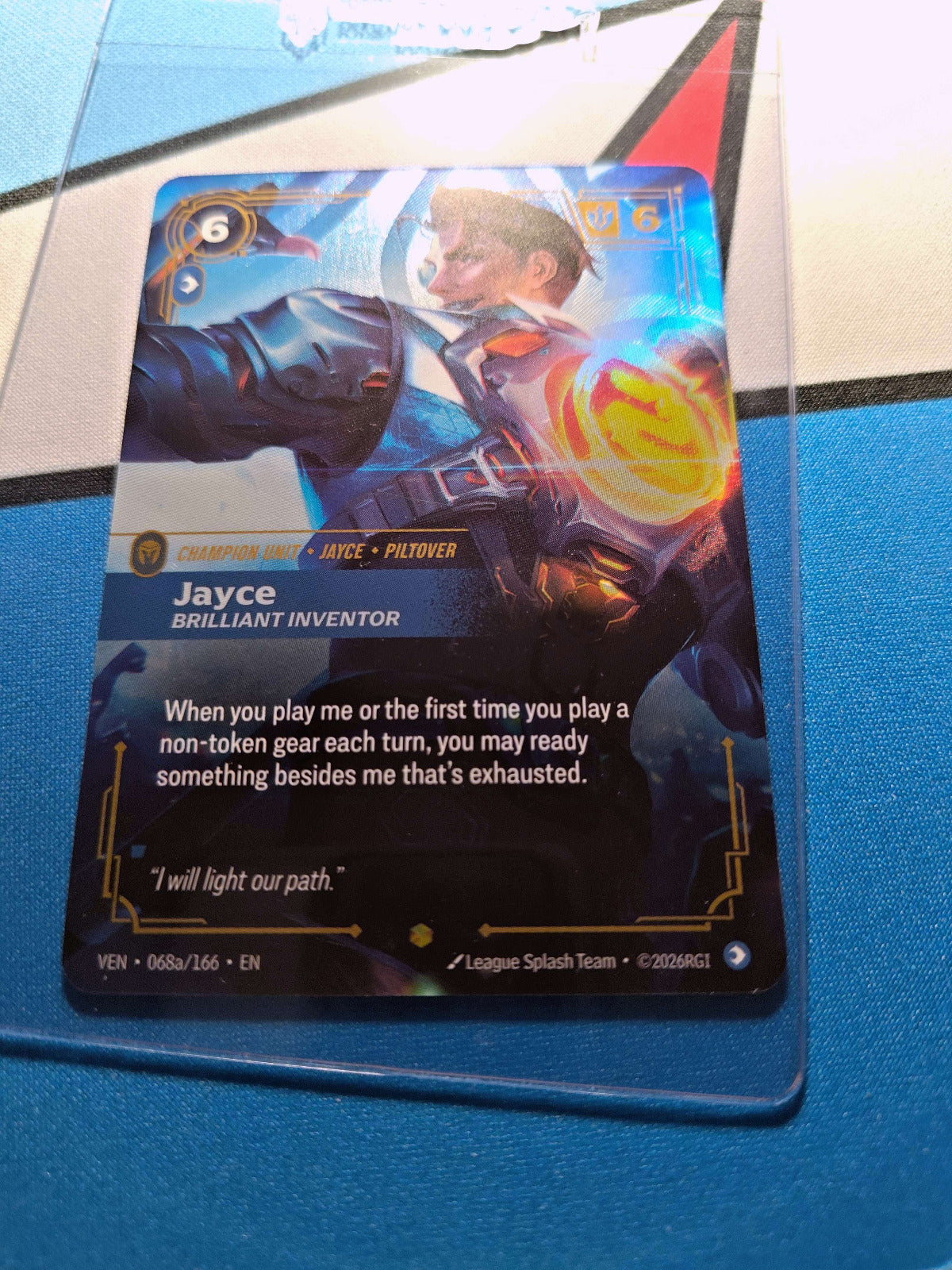 Jayce Brilliant Inventor Alternate Art 068a/166 Riftbound TCG Vendetta League 