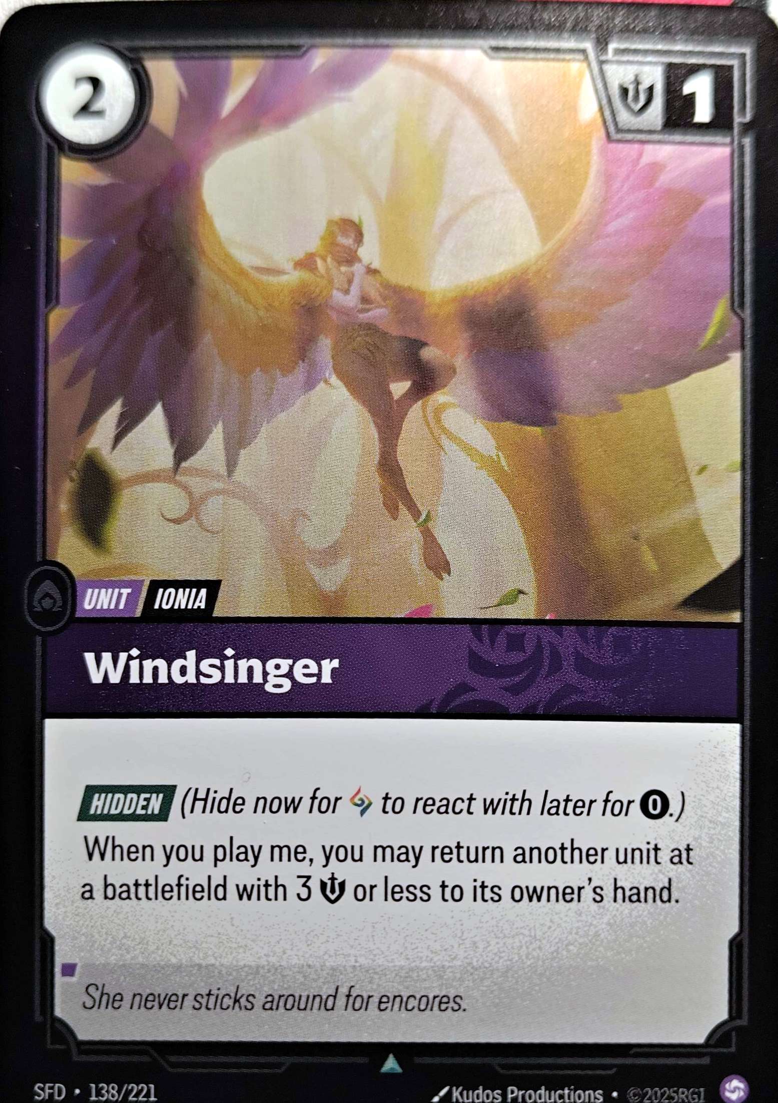 Windsinger 138/221 Foil Riftbound TCG Spiritforged NM League of Legends