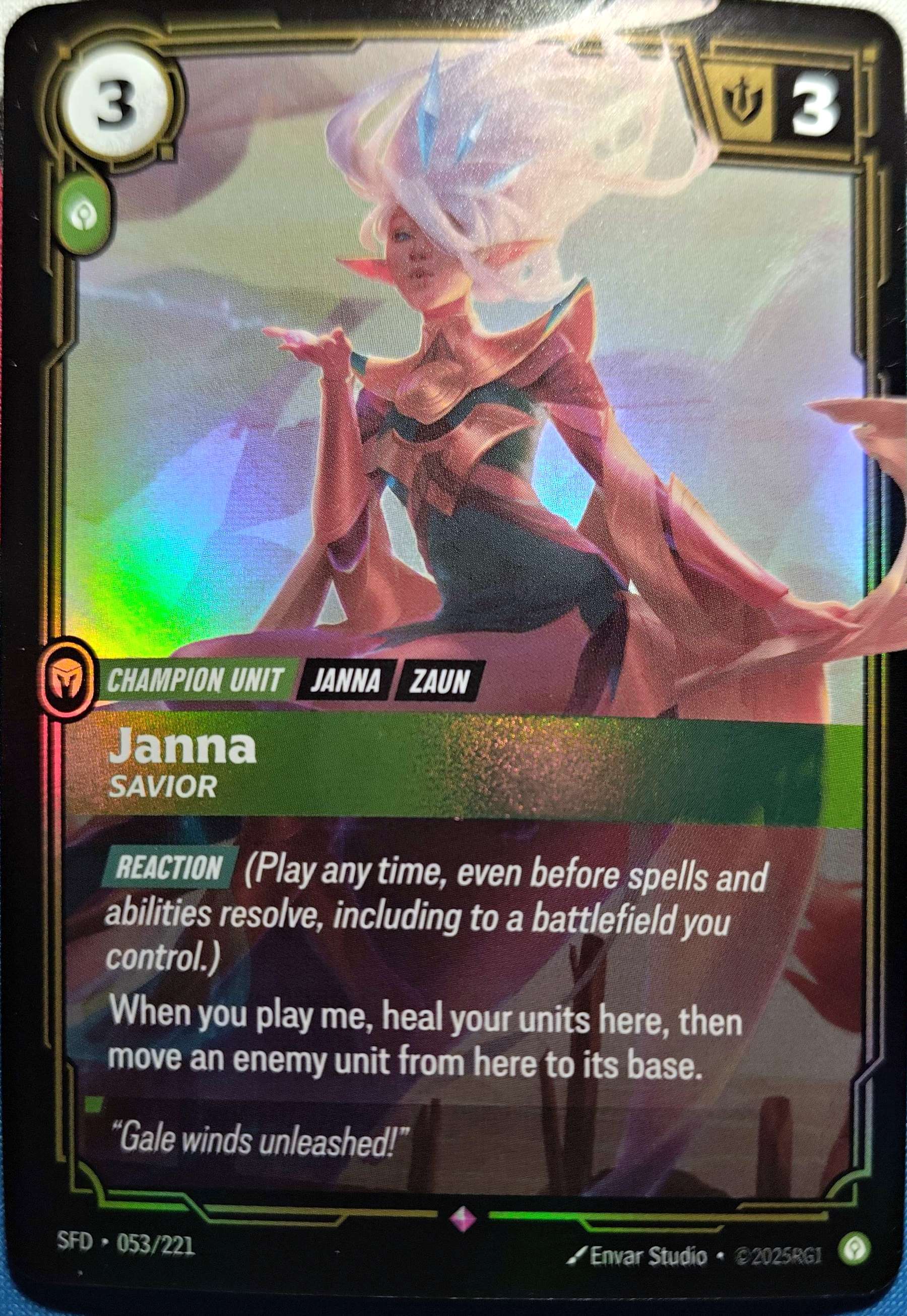 Janna - Savior 053/221 Riftbound TCG Spiritforged NM League of Legends