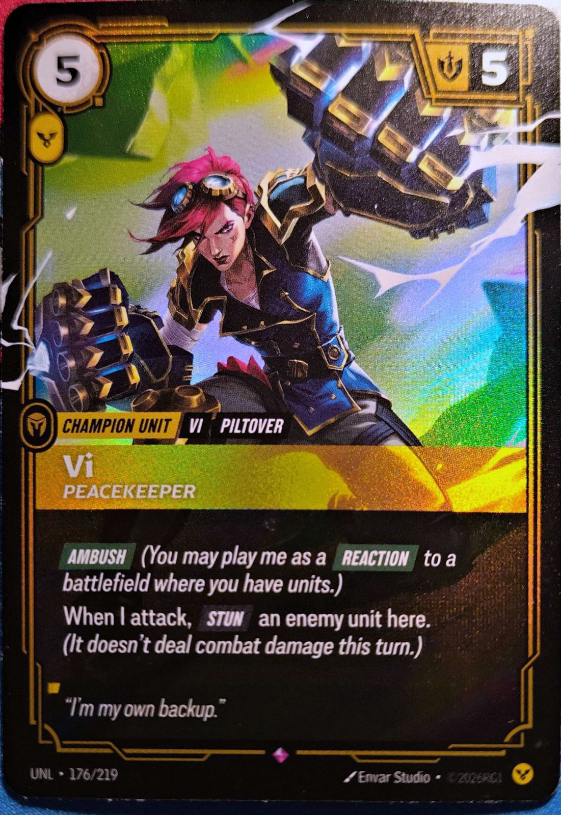 Vi - Peacekeeper 176/219 Riftbound TCG Unleashed NM League of Legends