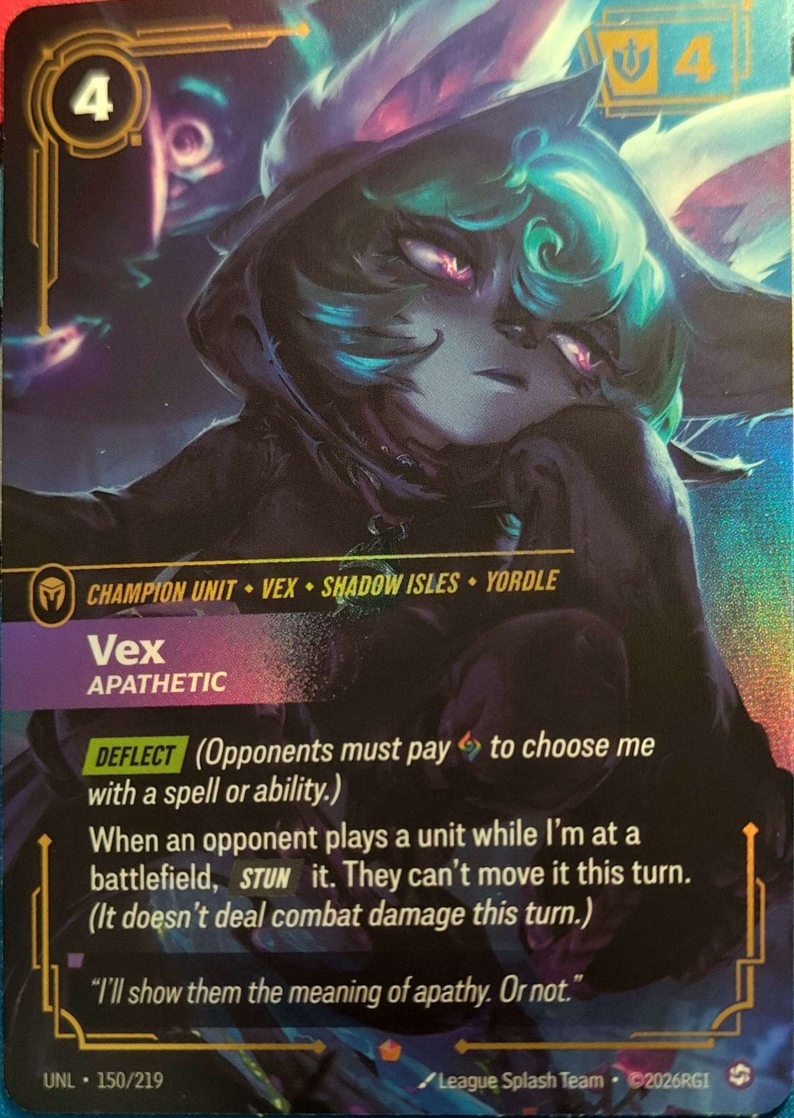 Vex - Apathetic 150/219 Riftbound TCG Unleashed NM League of Legends