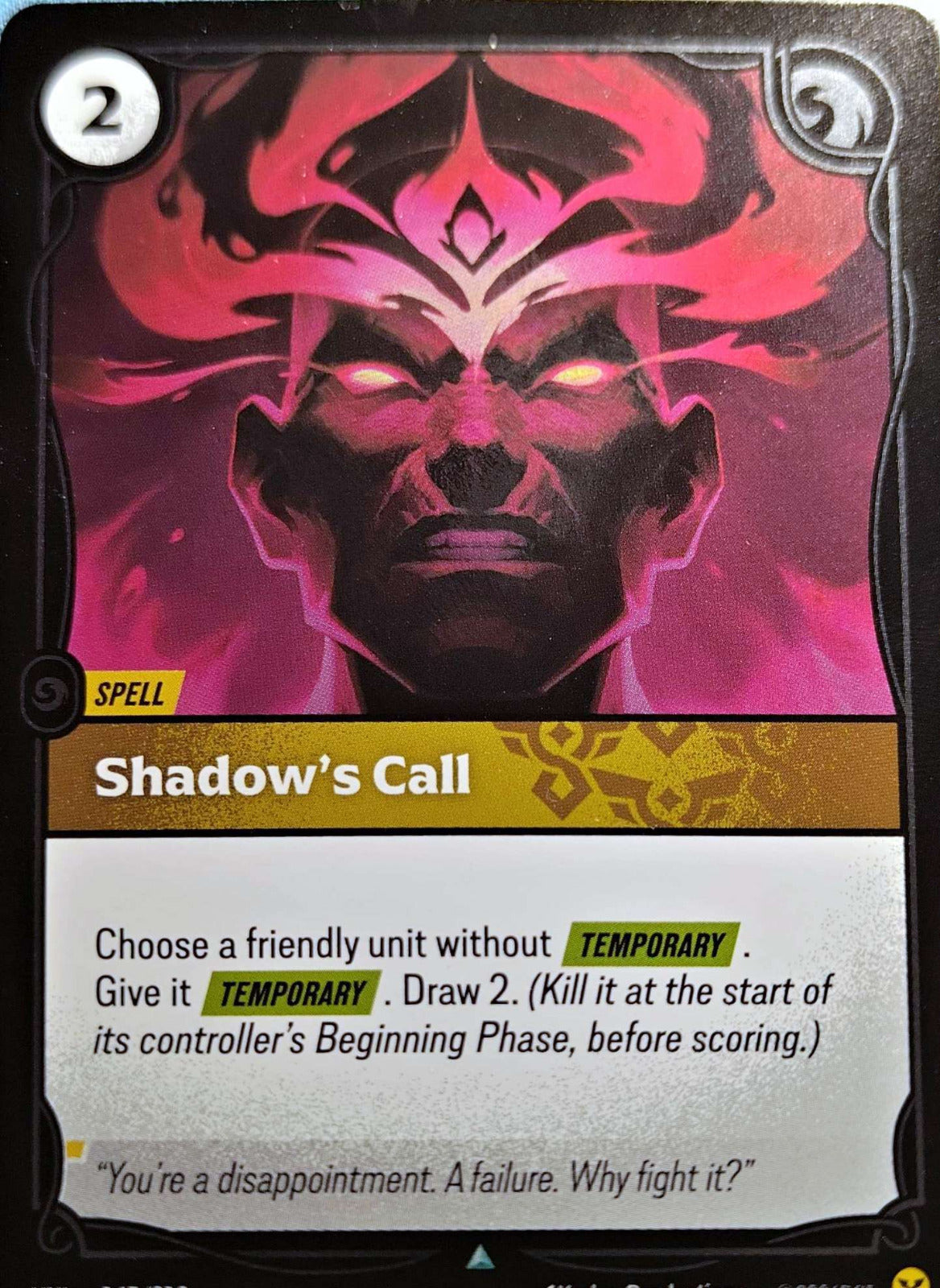 Shadow's Call Foil 165/219 Riftbound TCG Unleashed NM League of Legends