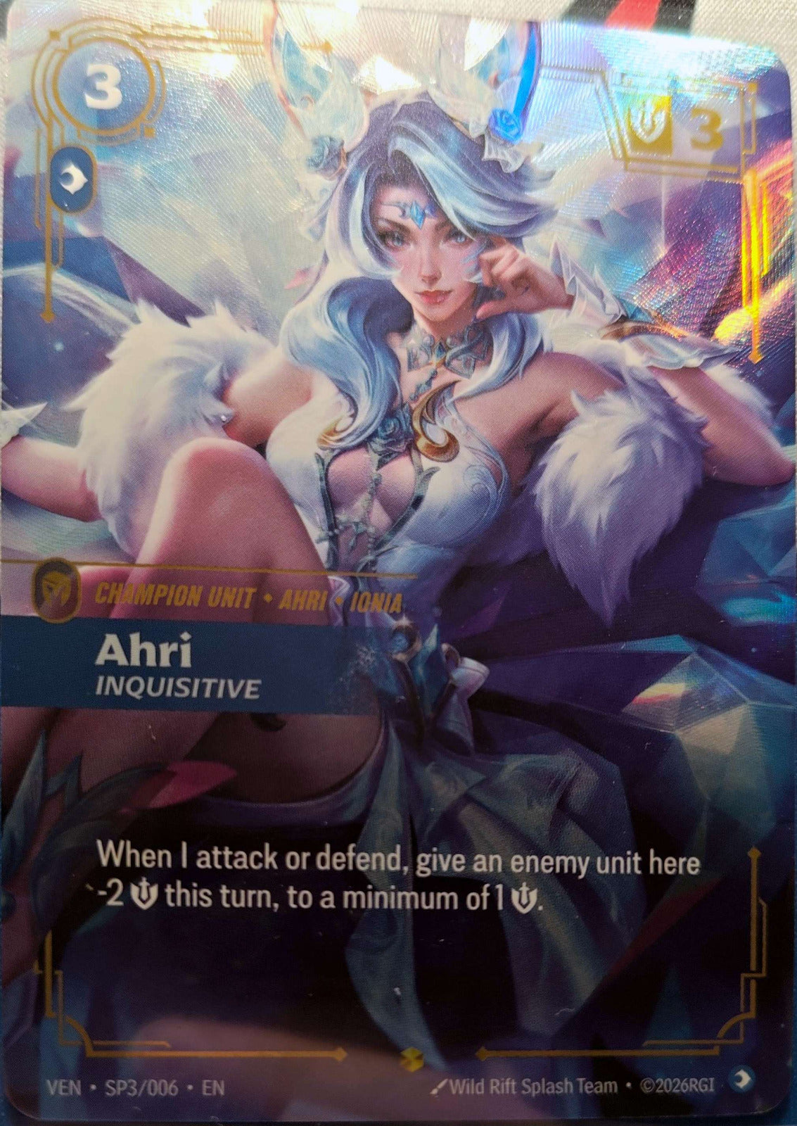 Ahri Inquisitive SP3/006 Riftbound TCG Vendetta NM League of Legends