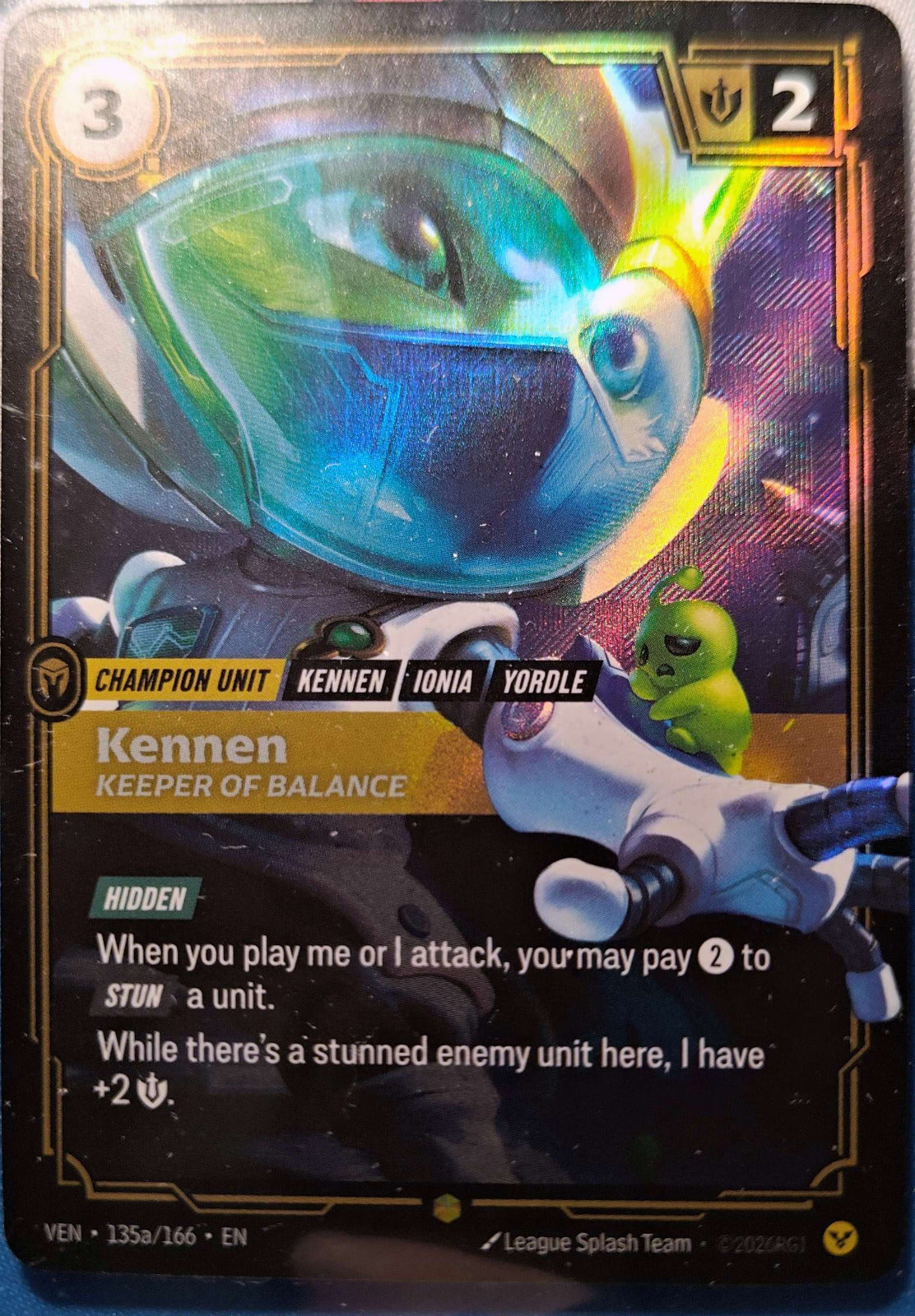 Kennen Keeper of Balance Alt Art 135a/166 Riftbound TCG Vendetta NM League 