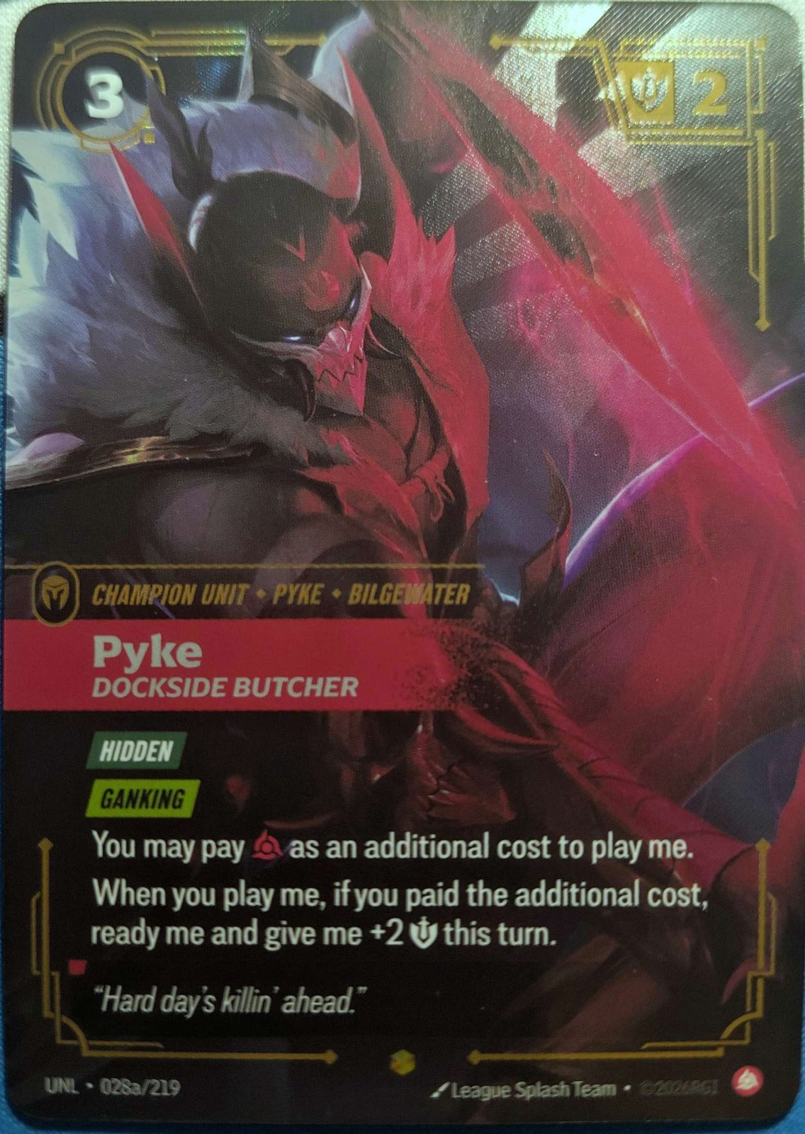 Pyke Dockside Butcher Alternate Art 028a/219 Riftbound TCG Unleashed NM League