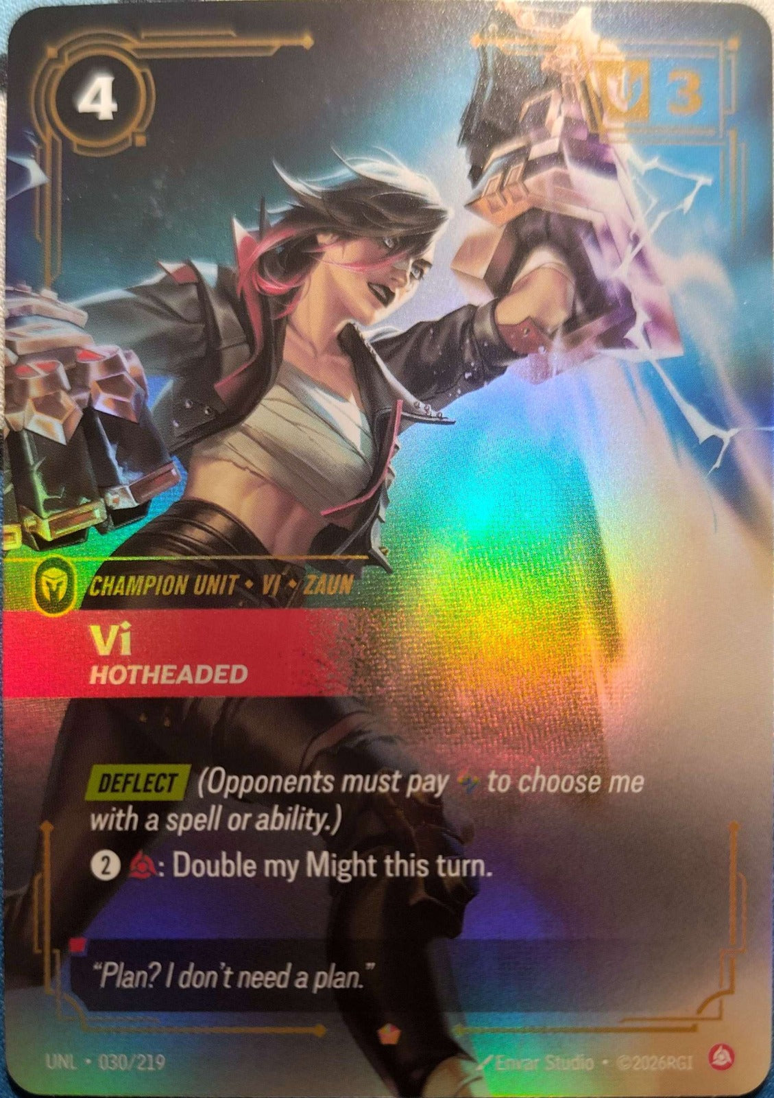 Vi - Hotheaded 030/219 Riftbound TCG Unleashed NM League of Legends