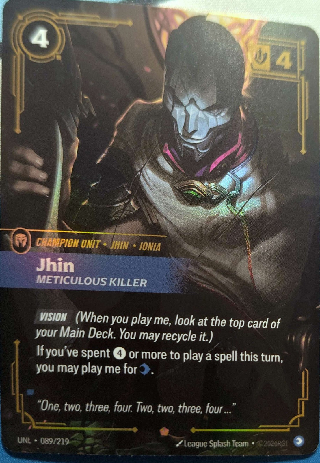 Jhin - Meticulous Killer 089/219 Riftbound TCG Unleashed NM League of Legends