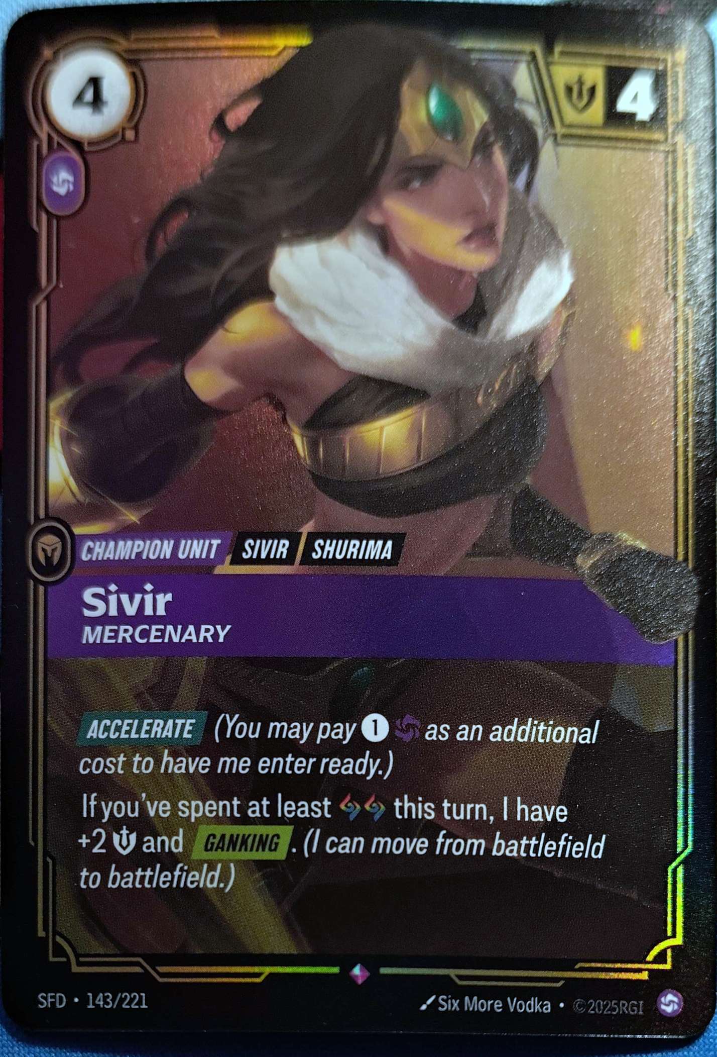 Sivir - Mercenary 143/221 Riftbound TCG Spiritforged NM League of Legends