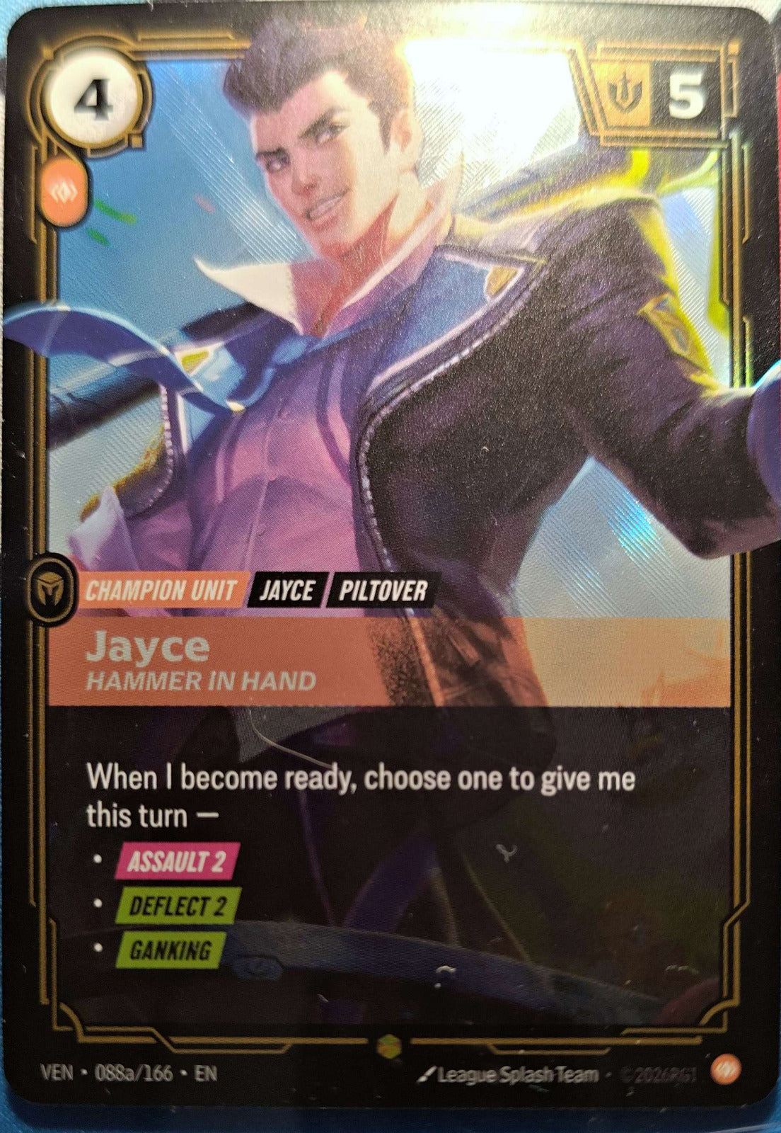 Jayce Hammer in Hand (Alternate Art) 088a/166 Riftbound TCG Vendetta NM League 