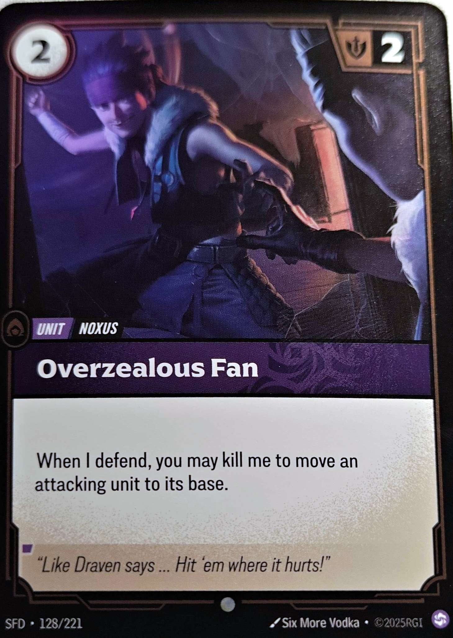 Overzealous Fan 128/221 Foil Riftbound TCG Spiritforged NM League of Legends