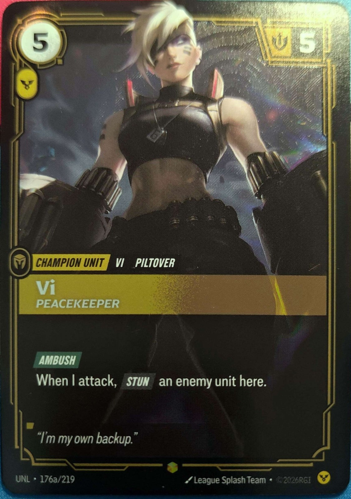 Vi - Peacekeeper Alternate Art 176a/219 Riftbound TCG Unleashed NM League