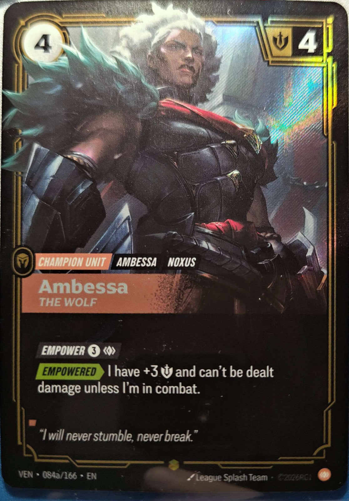 Ambessa The Wolf Alt Art 084a/166 Riftbound TCG Vendetta NM League of Legends