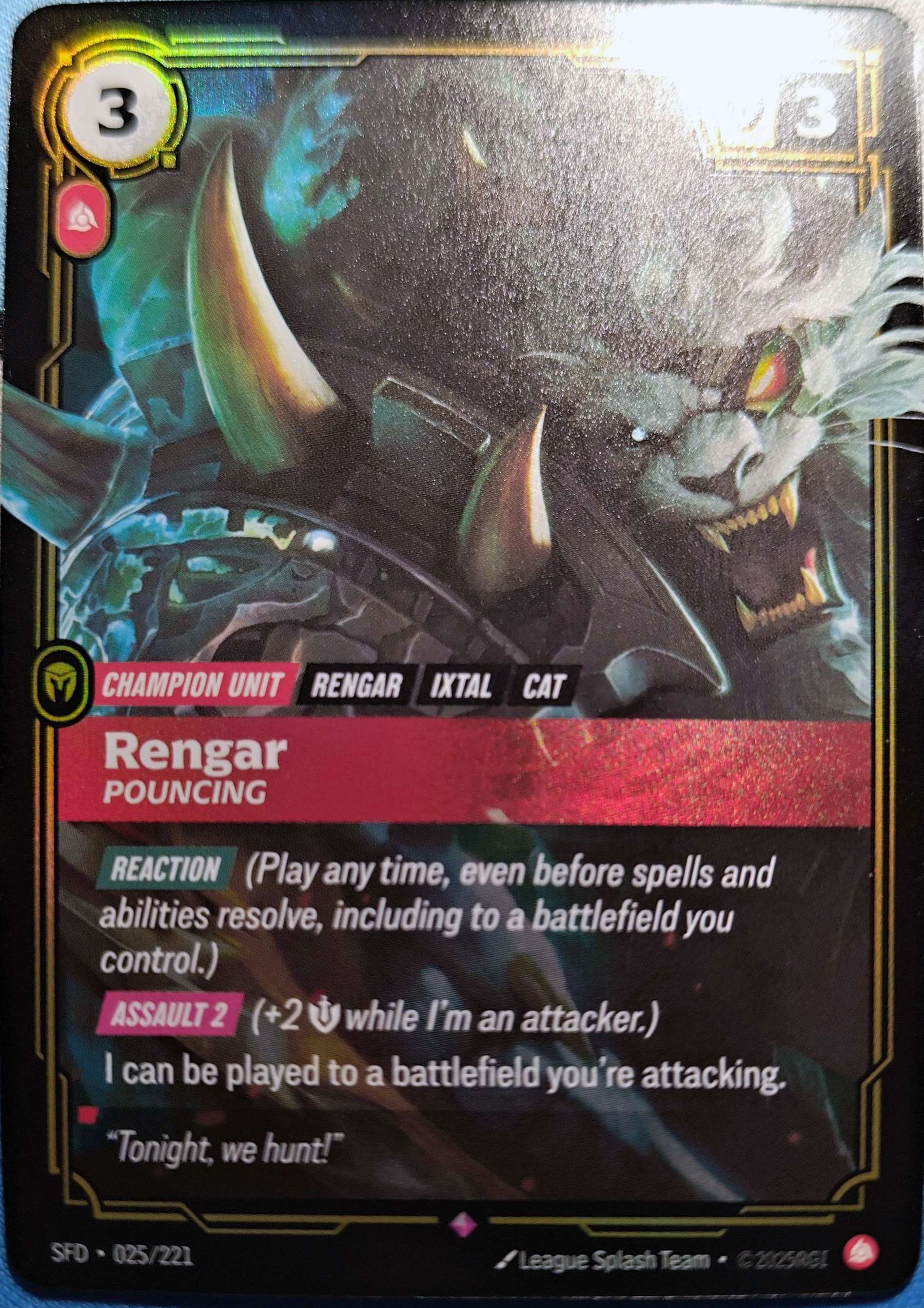 Rengar Pouncing 025/221 Riftbound TCG Spiritforged NM League of Legends