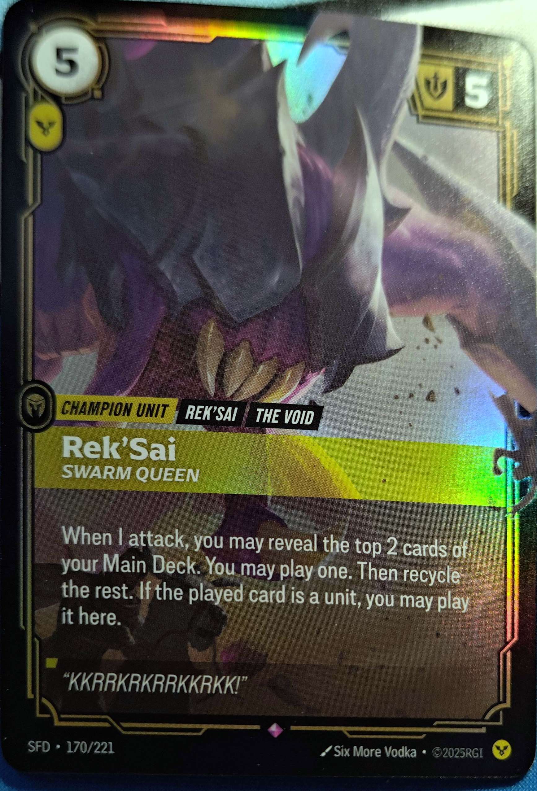 Rek'Sai Swarm Queen 170/221 Riftbound TCG Spiritforged NM League of Legends