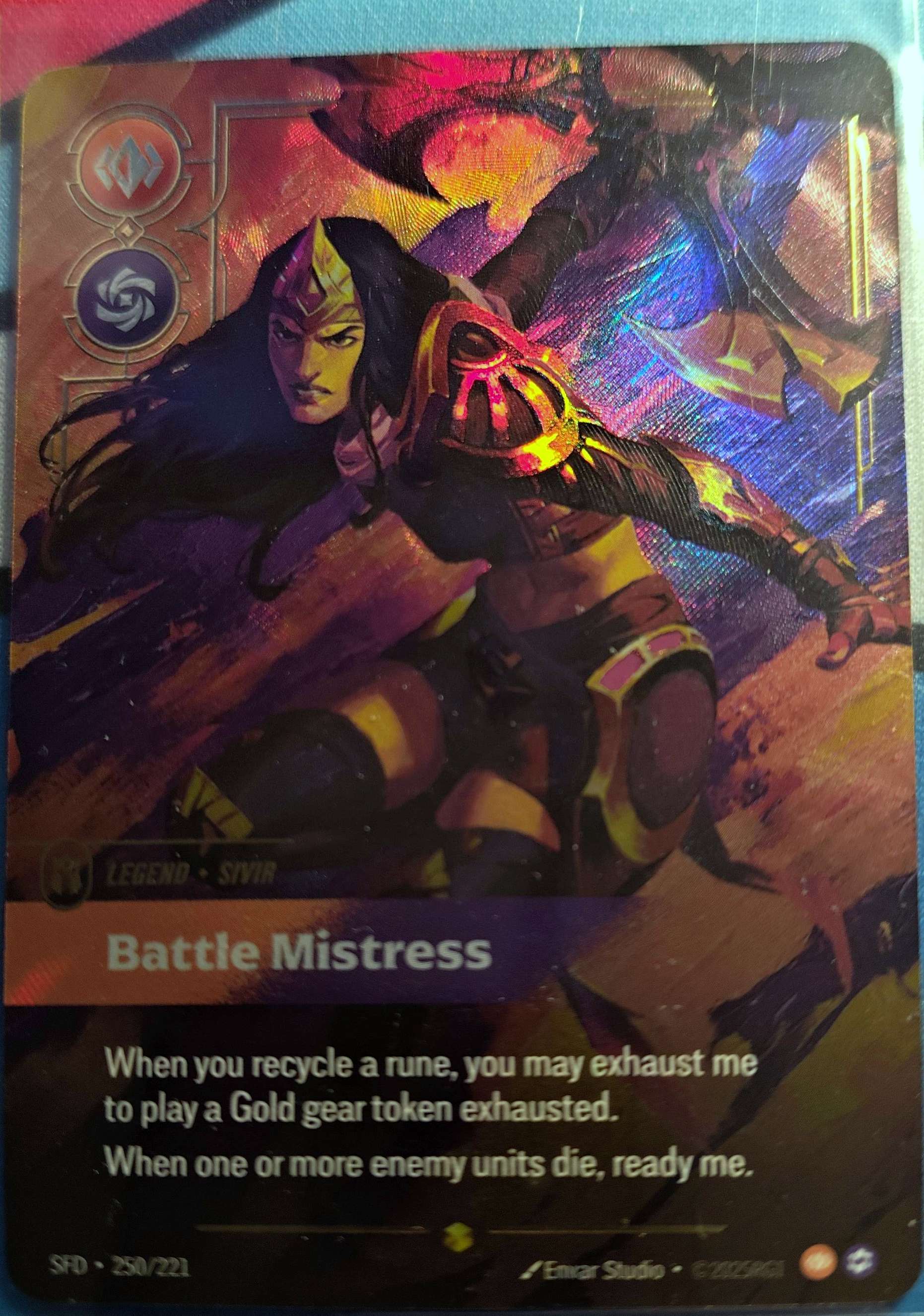 Sivir - Battle Mistress Overnumbered 250/221 Riftbound TCG Spiritforged NM 