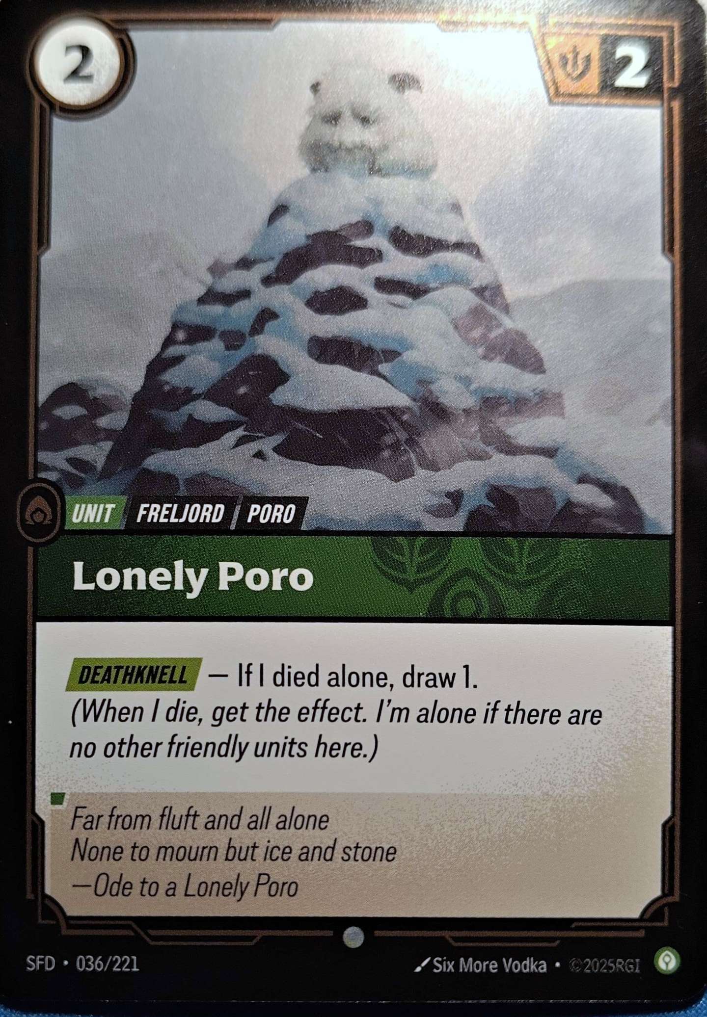 Lonely Poro Foil 036/221 Riftbound TCG Spiritforged NM League of Legends