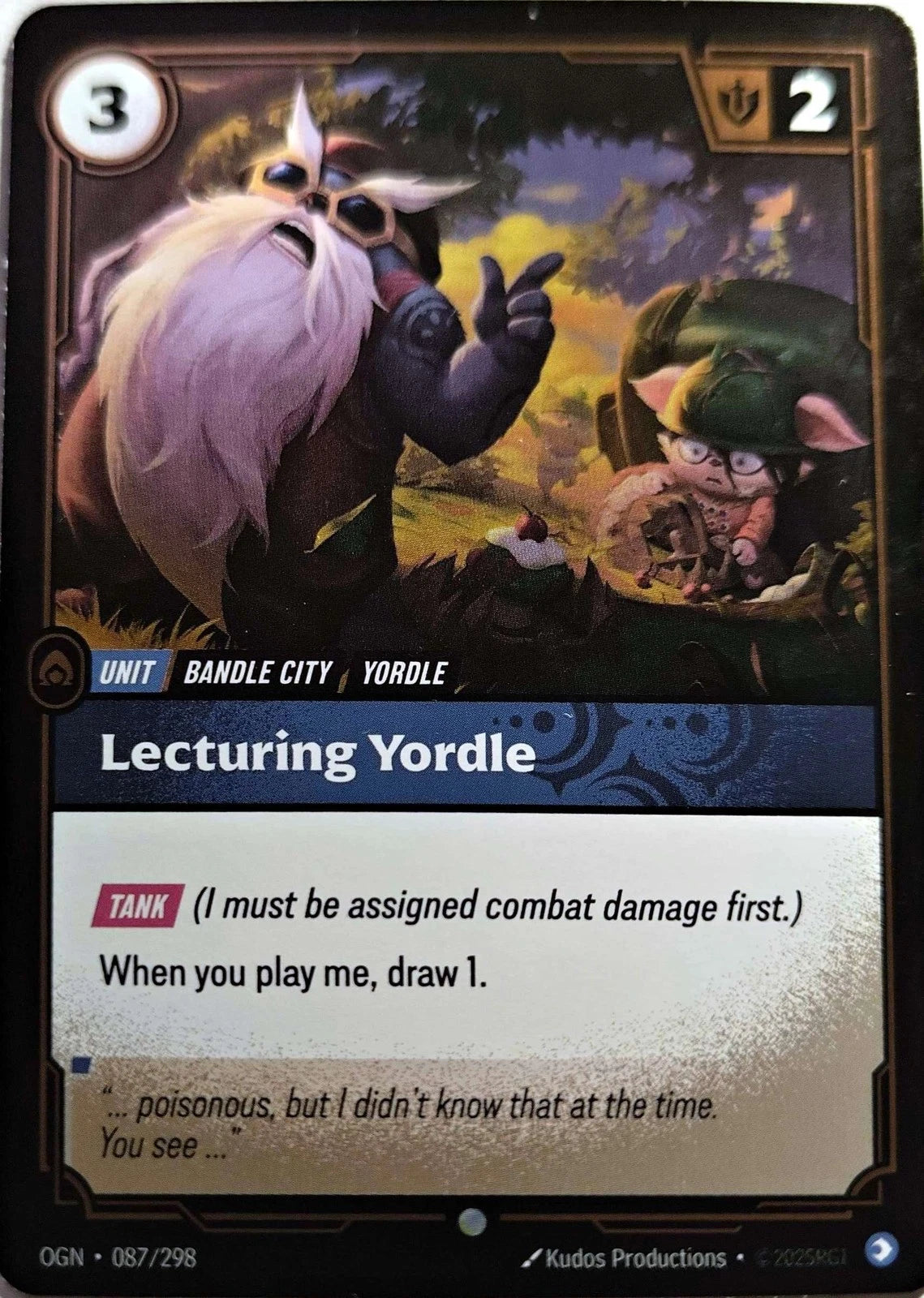 Lecturing Yordle 087/298 Riftbound TCG Origins NM League of Legends