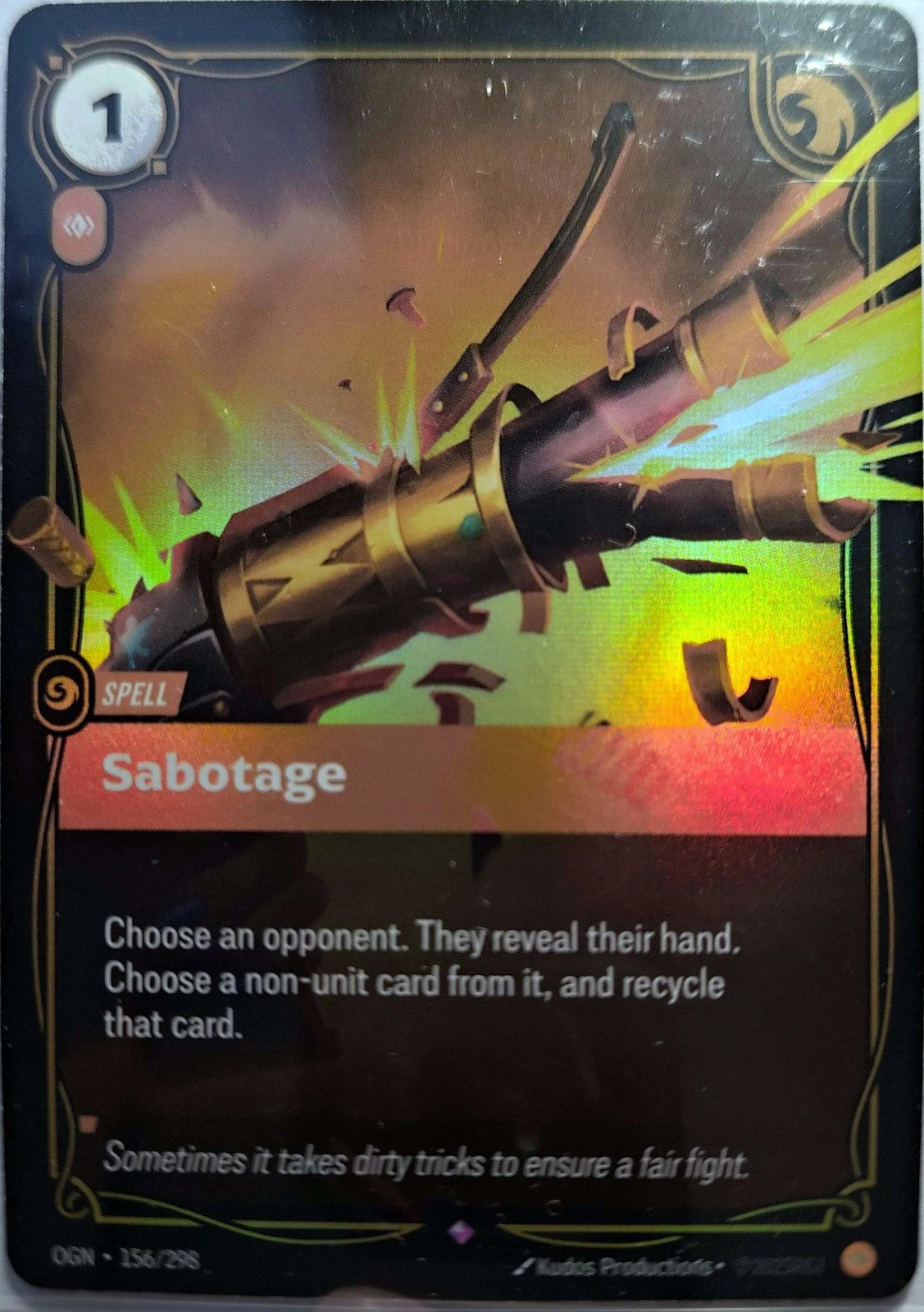Sabotage 156/298 Riftbound TCG Origins NM League of Legends