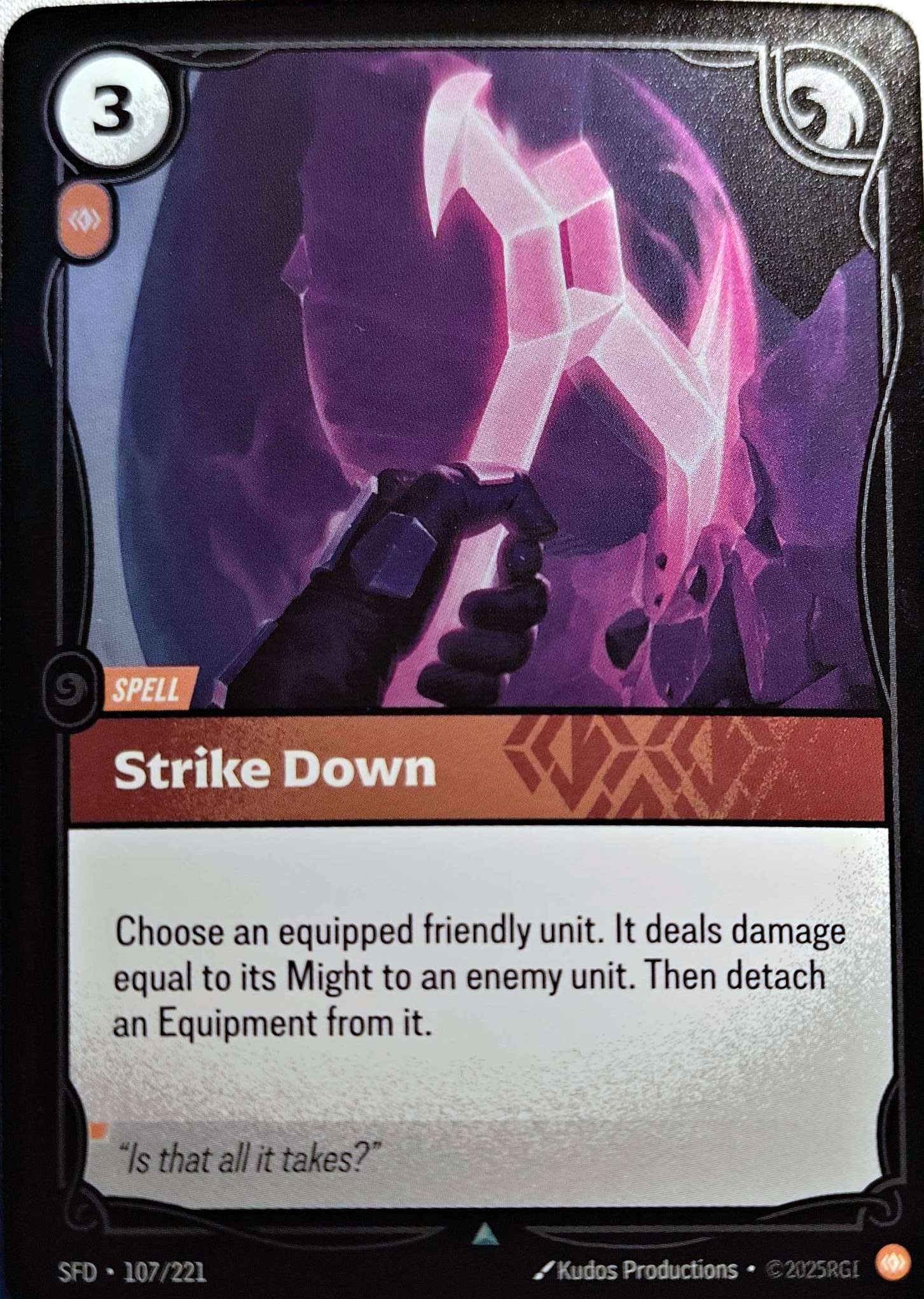 Strike Down 107/221 Foil Riftbound TCG Spiritforged NM League of Legends