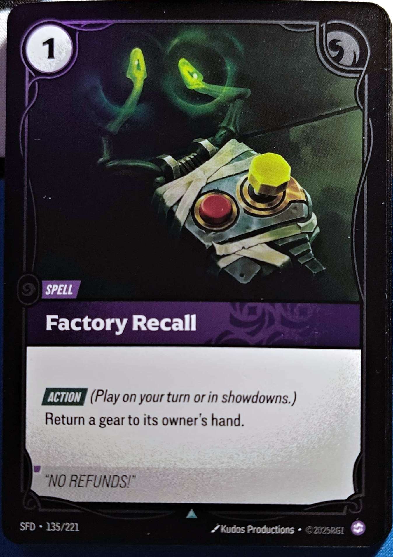 Factory Recall 135/221 Foil Riftbound TCG Spiritforged NM League of Legends