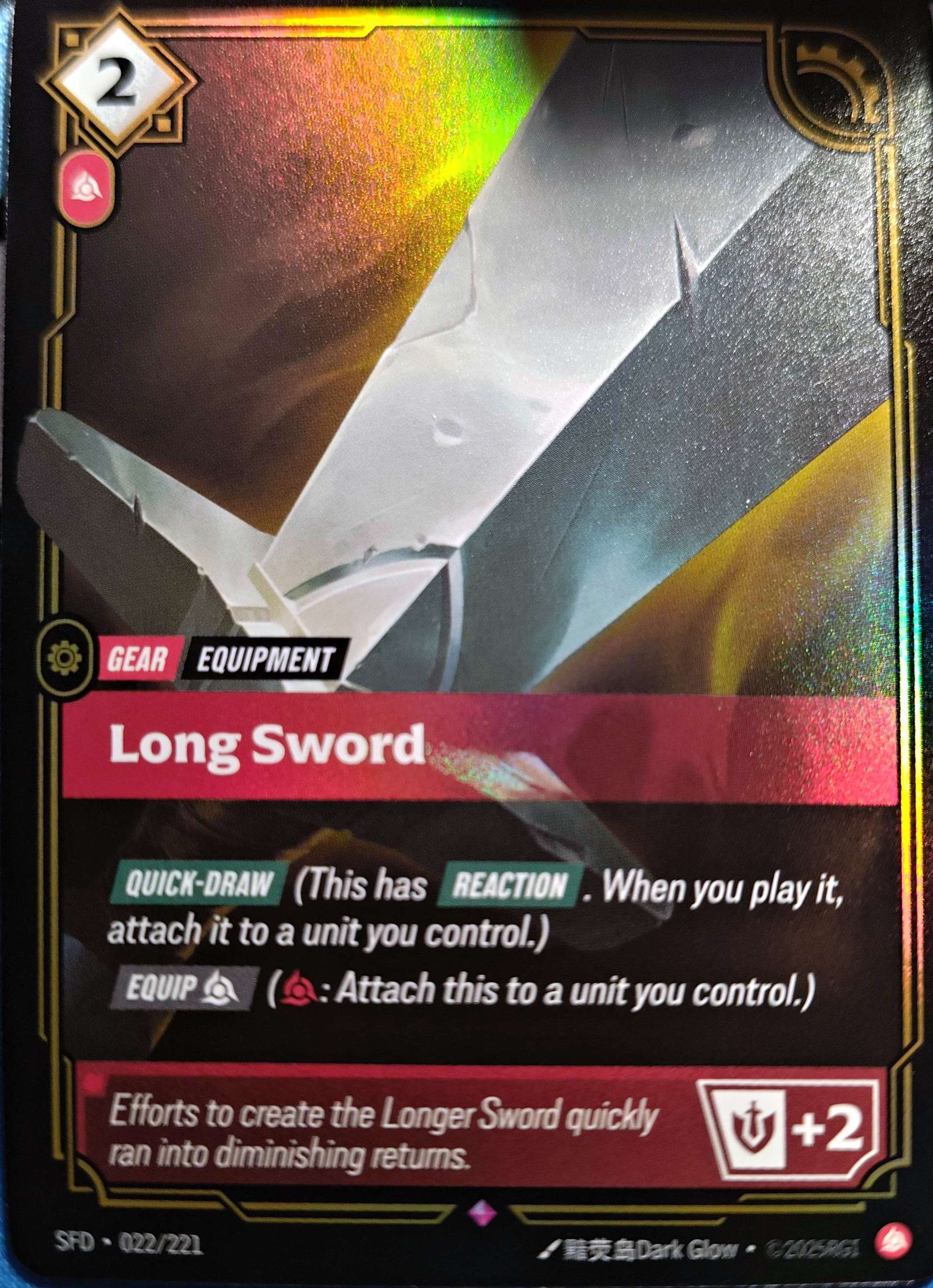 Long Sword 022/221 Riftbound TCG Spiritforged NM League of Legends