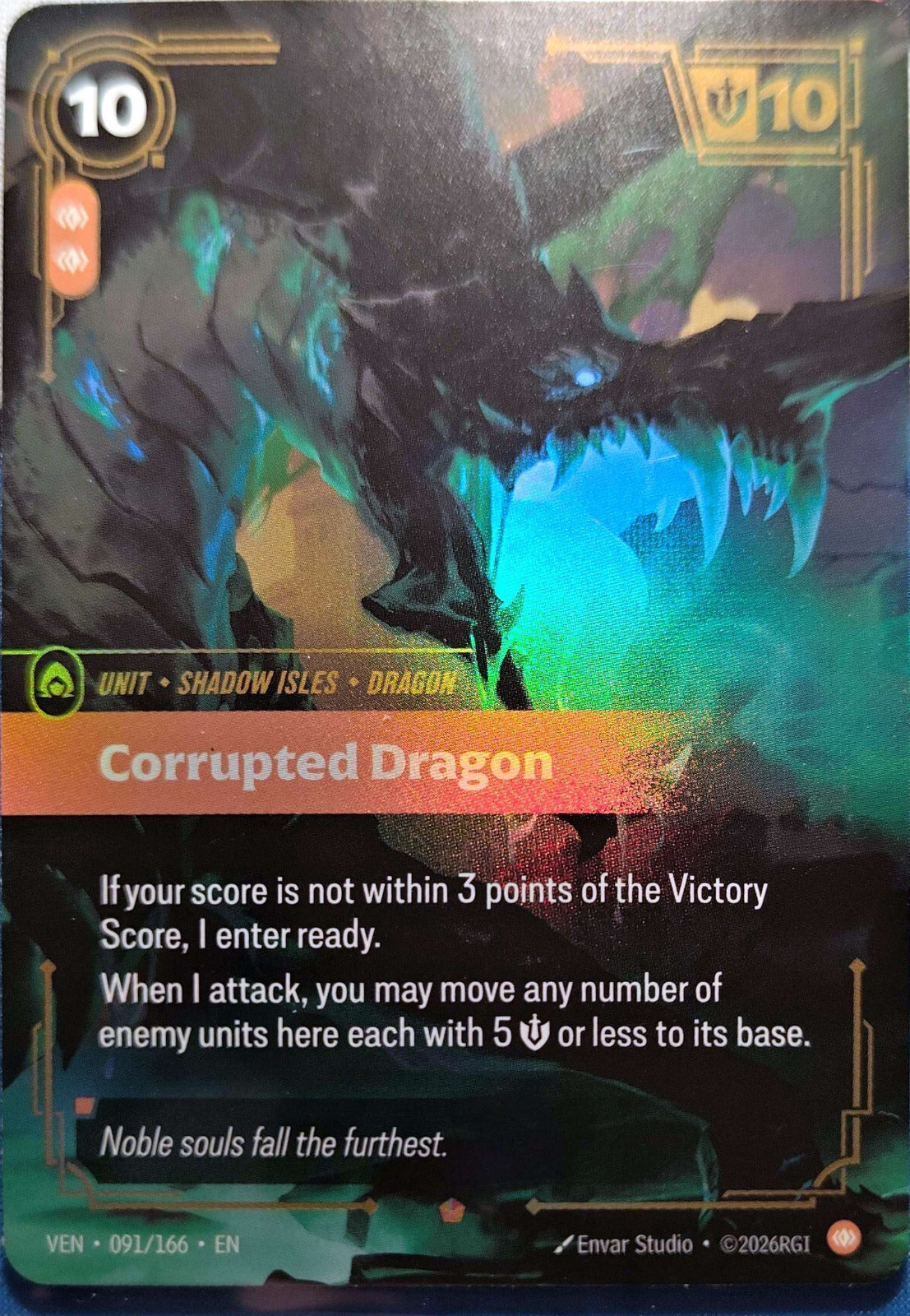 Corrupted Dragon 091/166 Riftbound TCG Vendetta NM League of Legends