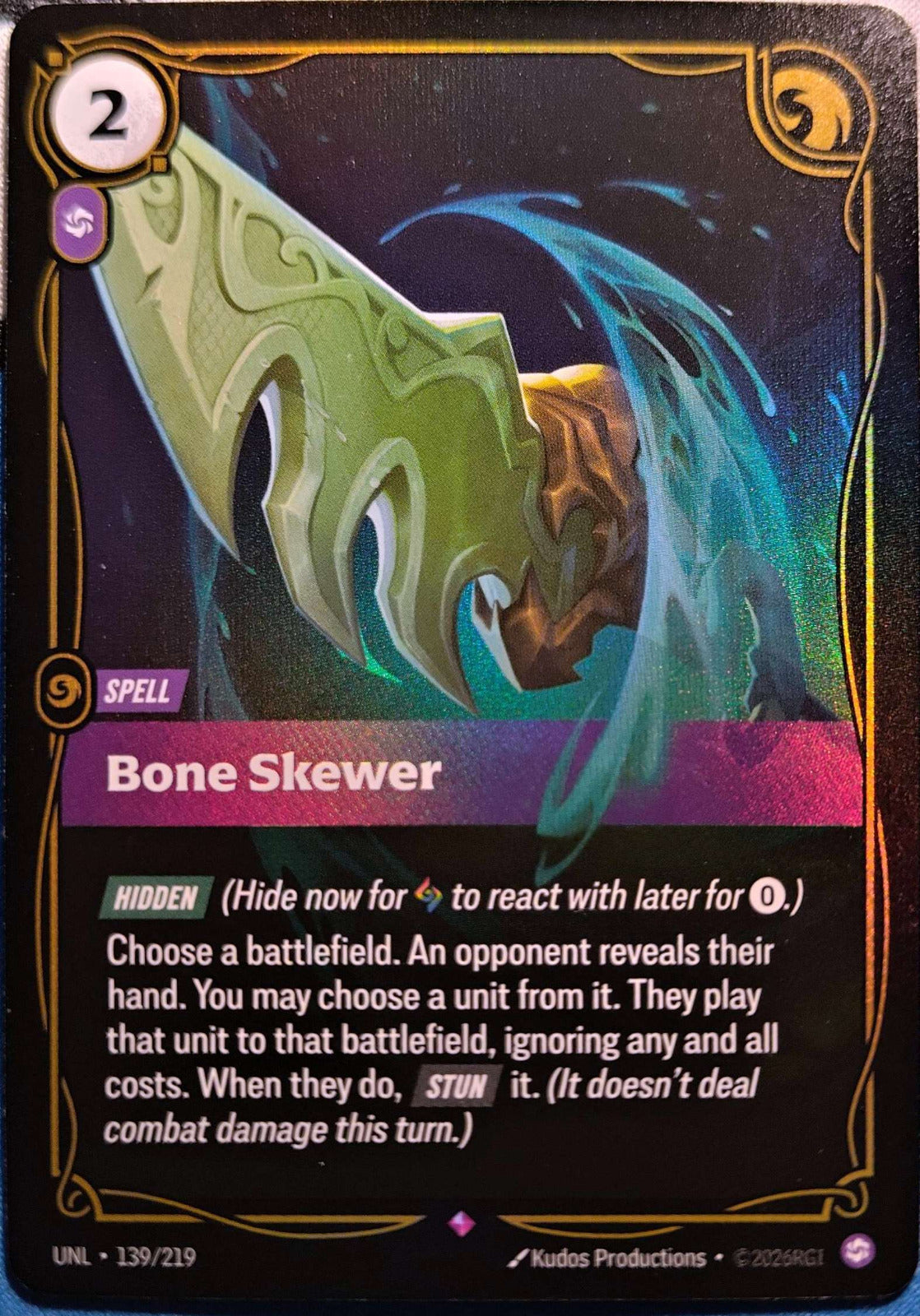 Bone Skewer 139/219 Riftbound TCG Unleashed NM League of Legends