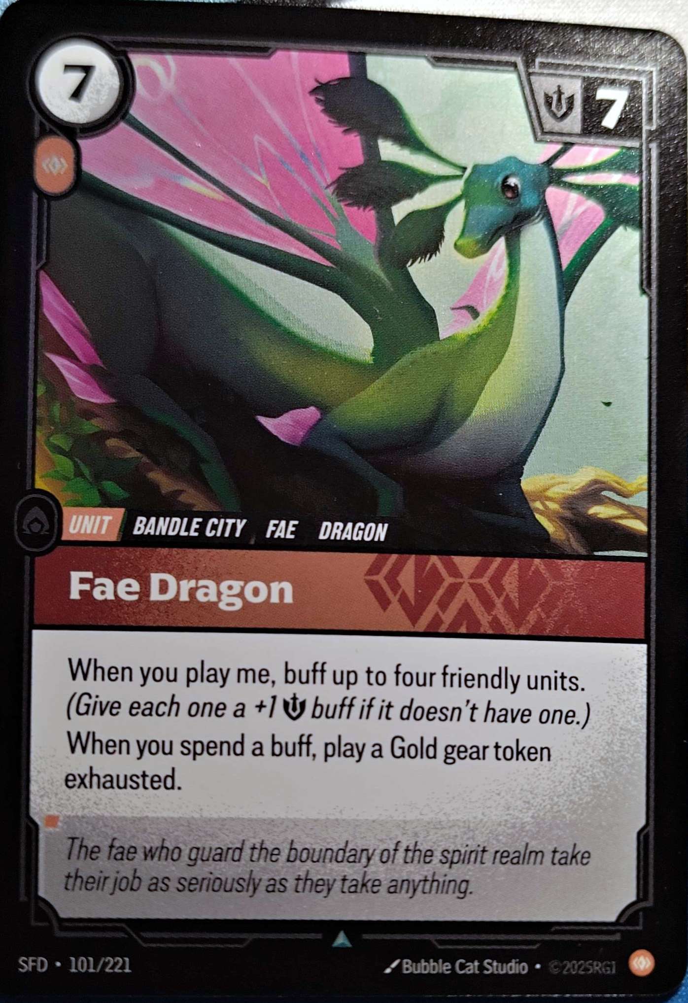 Fae Dragon 101/221 Foil Riftbound TCG Spiritforged NM League of Legends