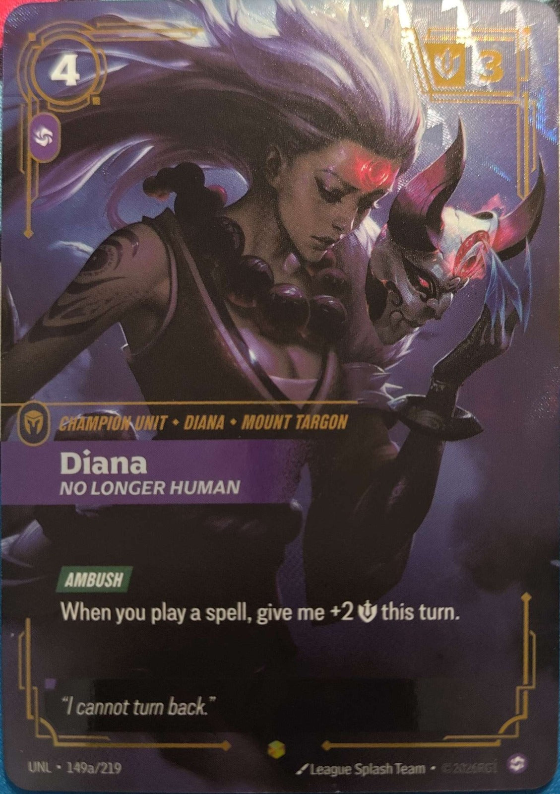 Diana No Longer Human Alt Art 149a/219 Riftbound TCG Unleashed NM League 